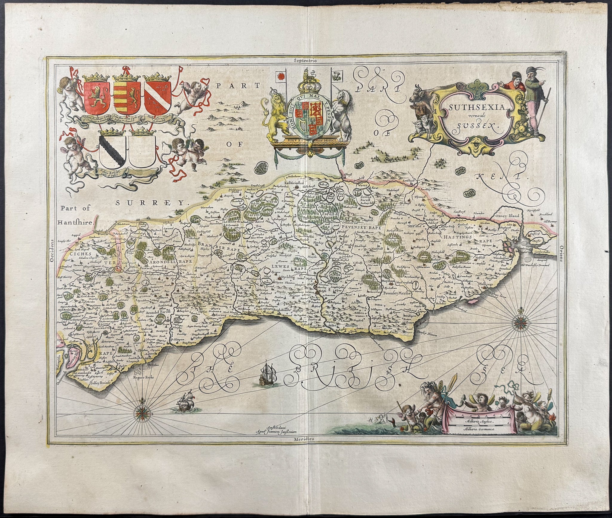 Map of Sussex, England