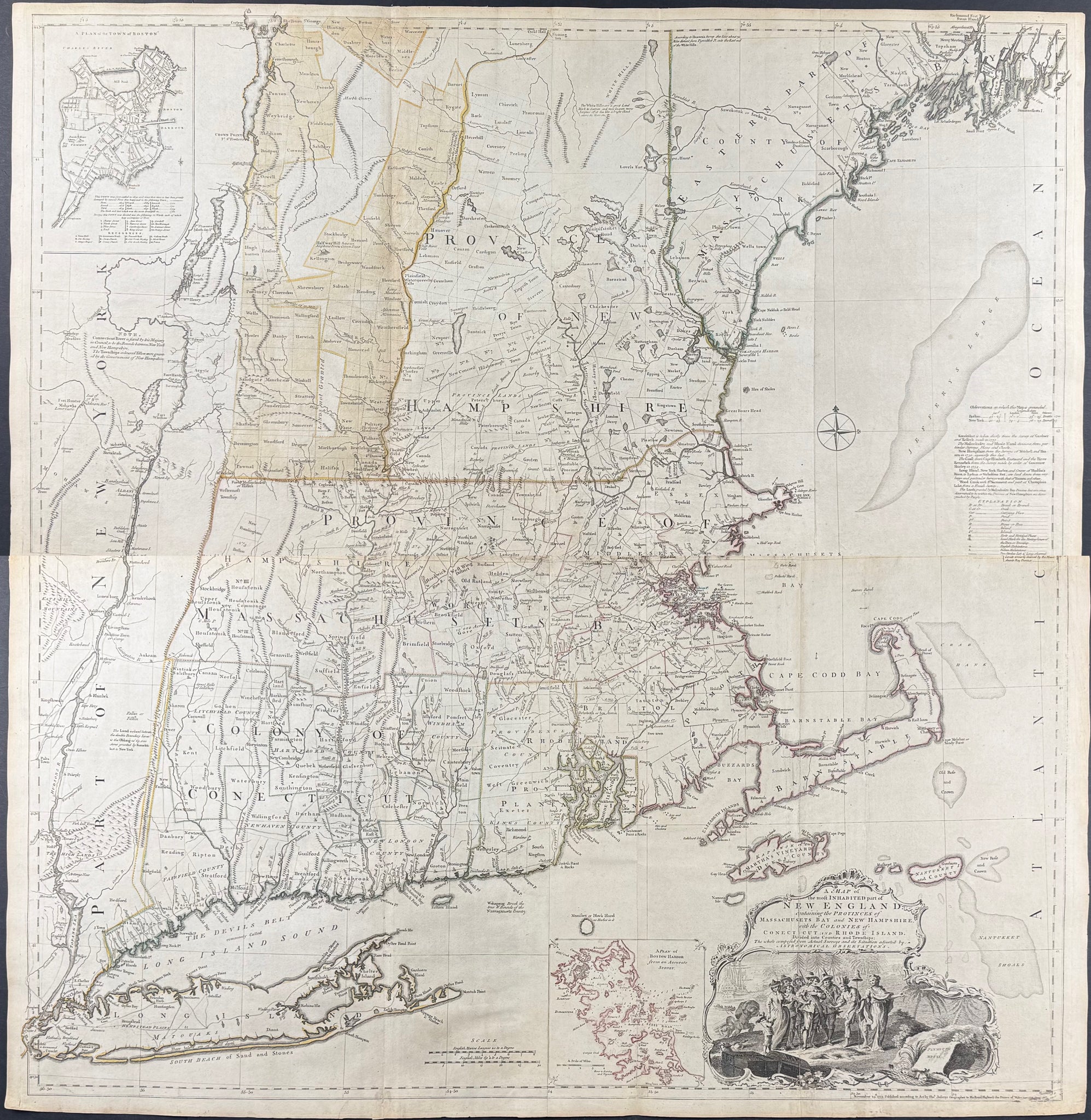 A Map of the Most Inhabited Part of New England (Published November 29, 1774)