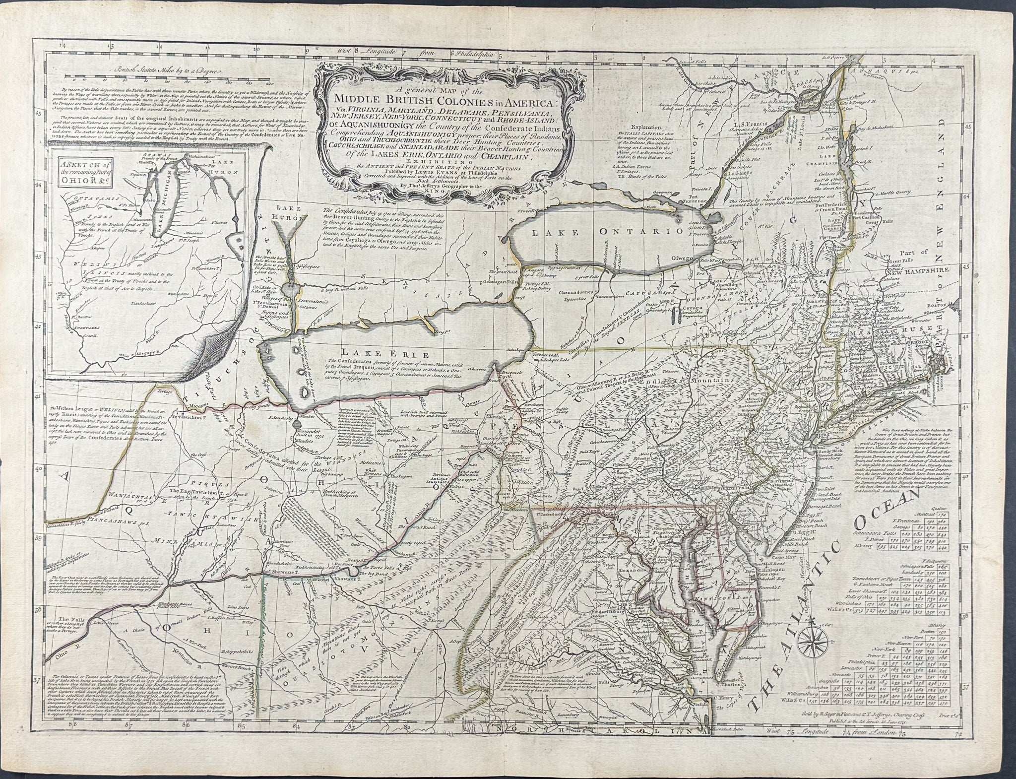 The Middle British Colonies, viz. Virginia, Maryland, Delaware, and Pennsylvania, with the adjacent Colonies of New Jersey, New -York, Connecticut and Rhode Island… (Published June 15, 1775)