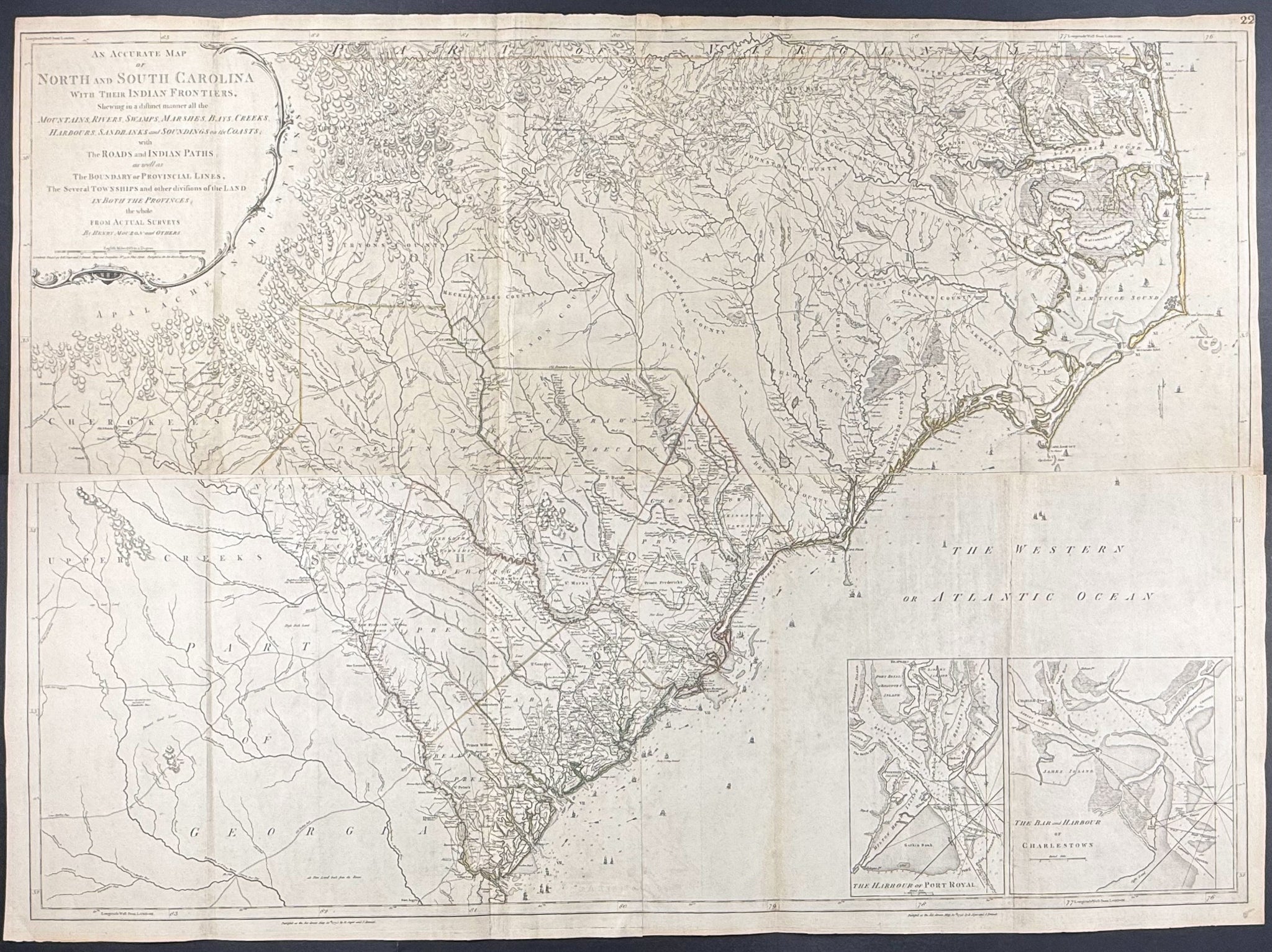 An Accurate Map of North and South Carolina with their Indian Frontiers (Published May 30, 1775)
