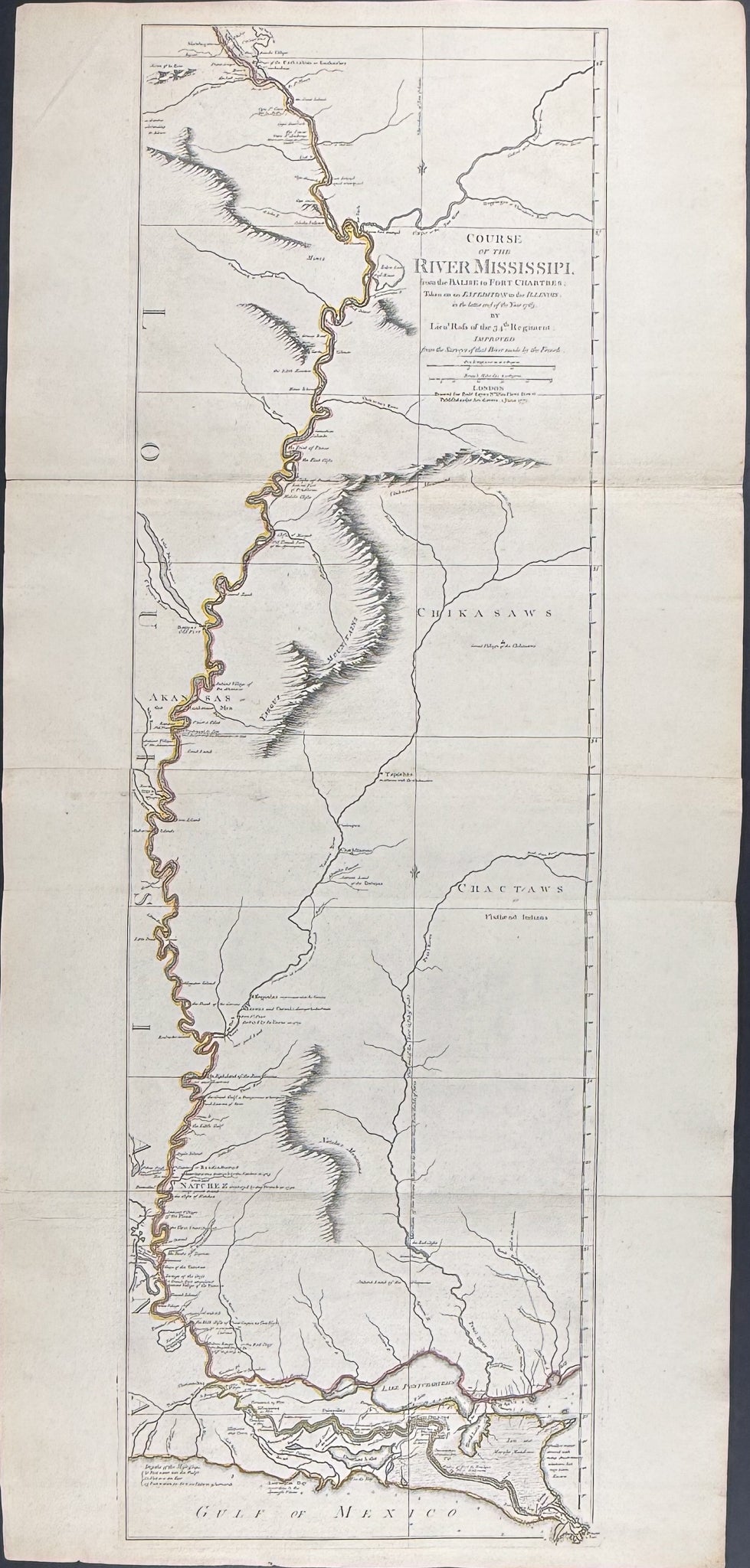 Course of the Mississipi.... Taken on an Expedition to the Illinois, in the latter end of the Year 1765 (Published June 1, 1775)