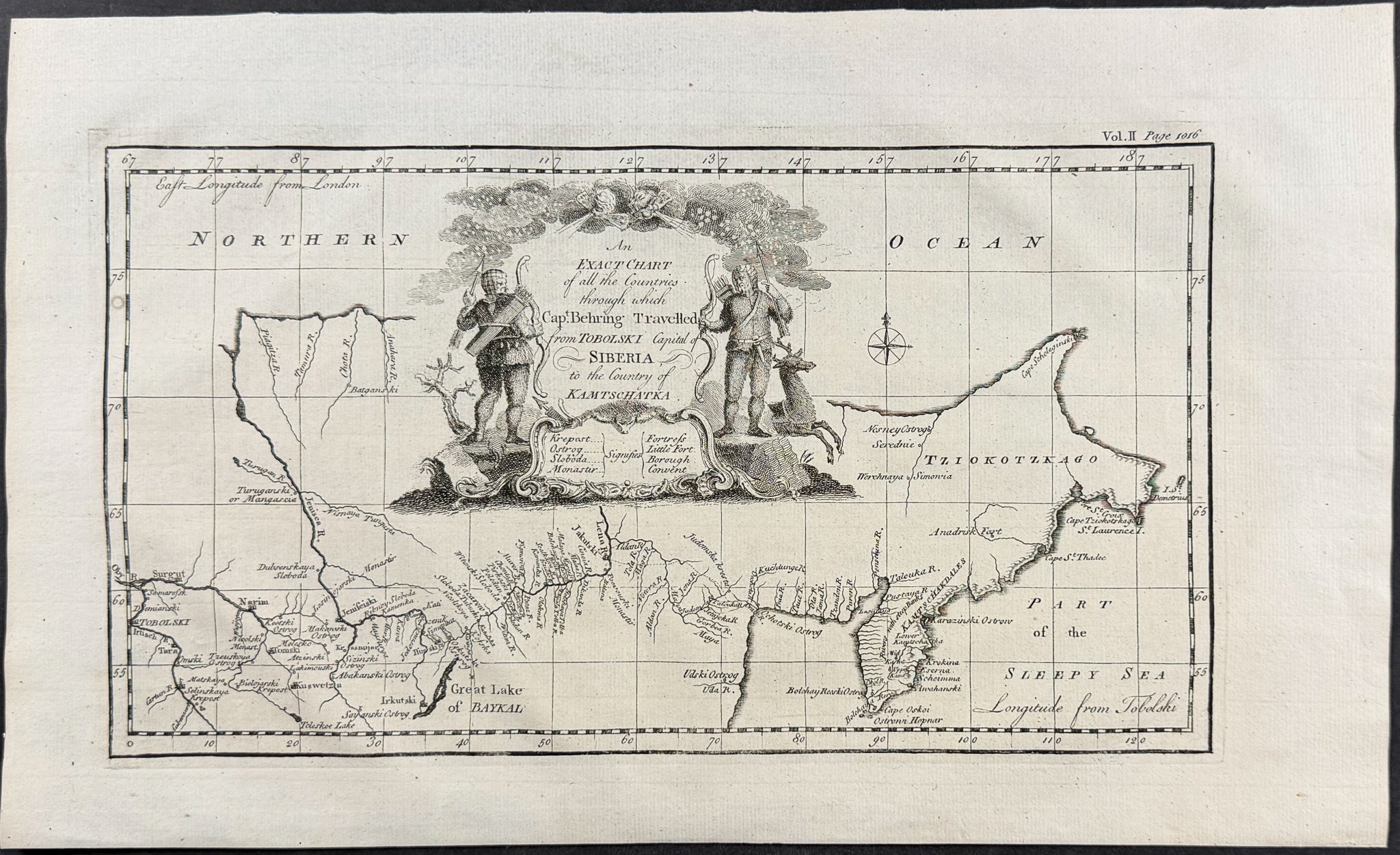 Travel Map of Capt. Behring in Siberia
