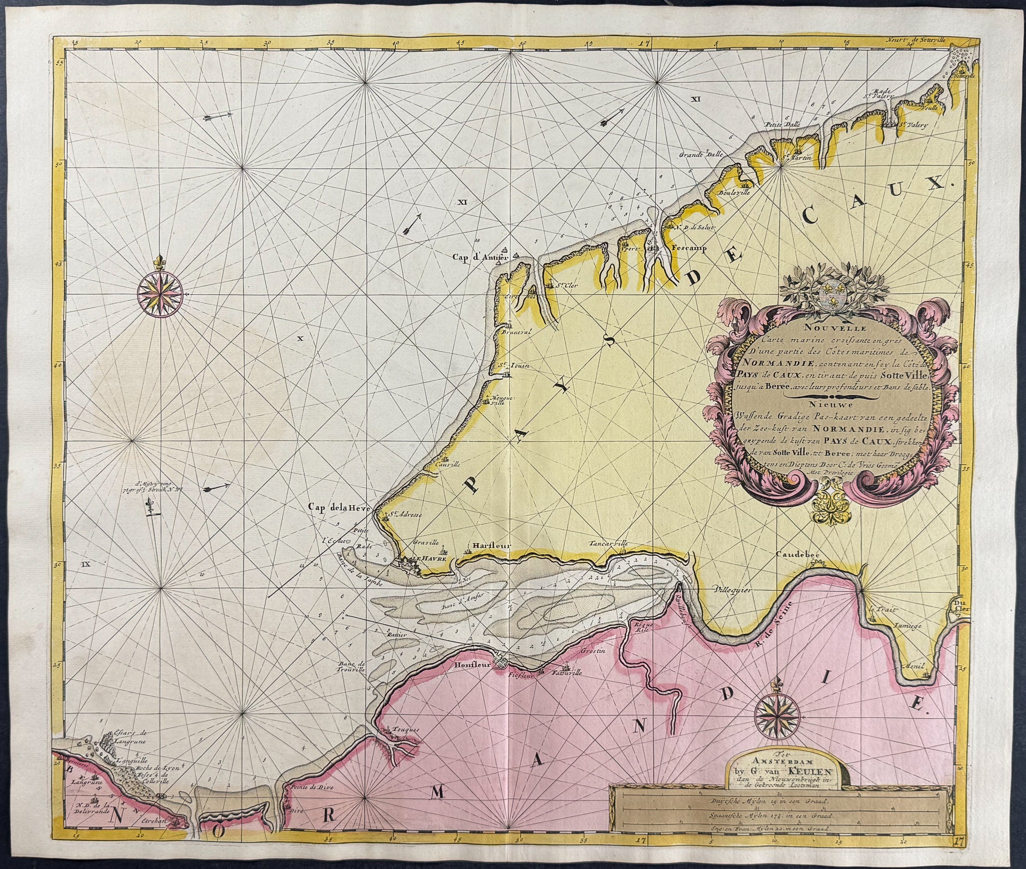 Compass Map of the Sea Coast of France