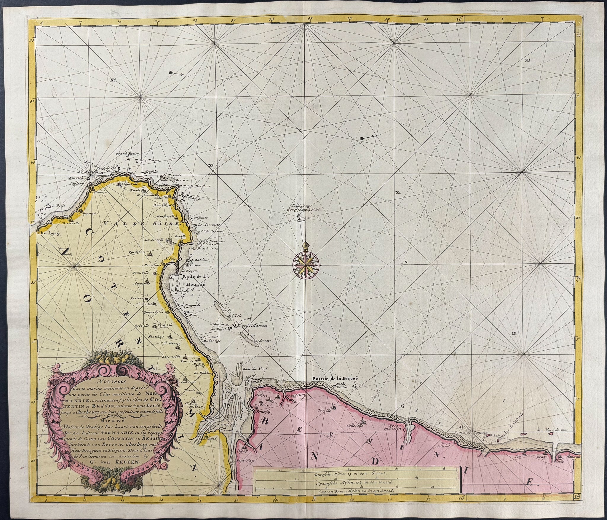 Compass Map of the Sea Coast of France