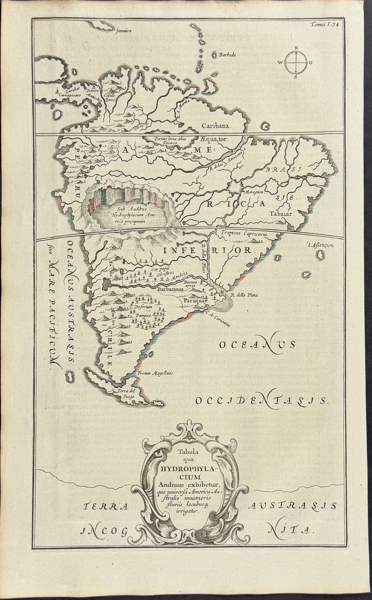 Hydrological Map of South America with Terra Australis