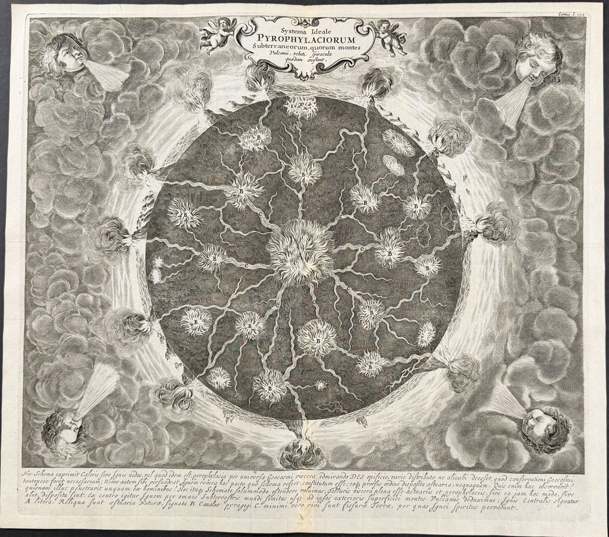 Diagram of the Earth and the Volcanic Spots and Molten Core