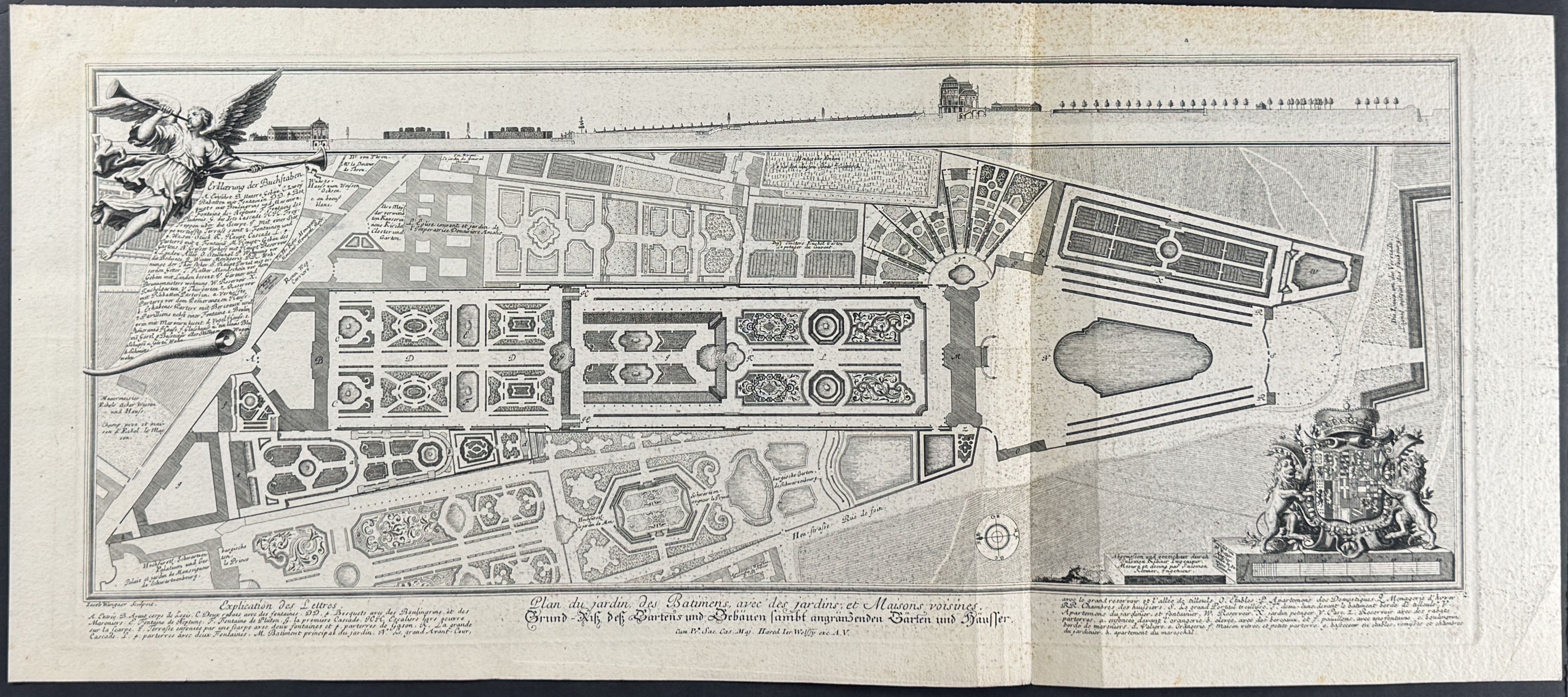 Garden & Building - Plan du jardin des Batimens avc des jardins, et Maisons voisines