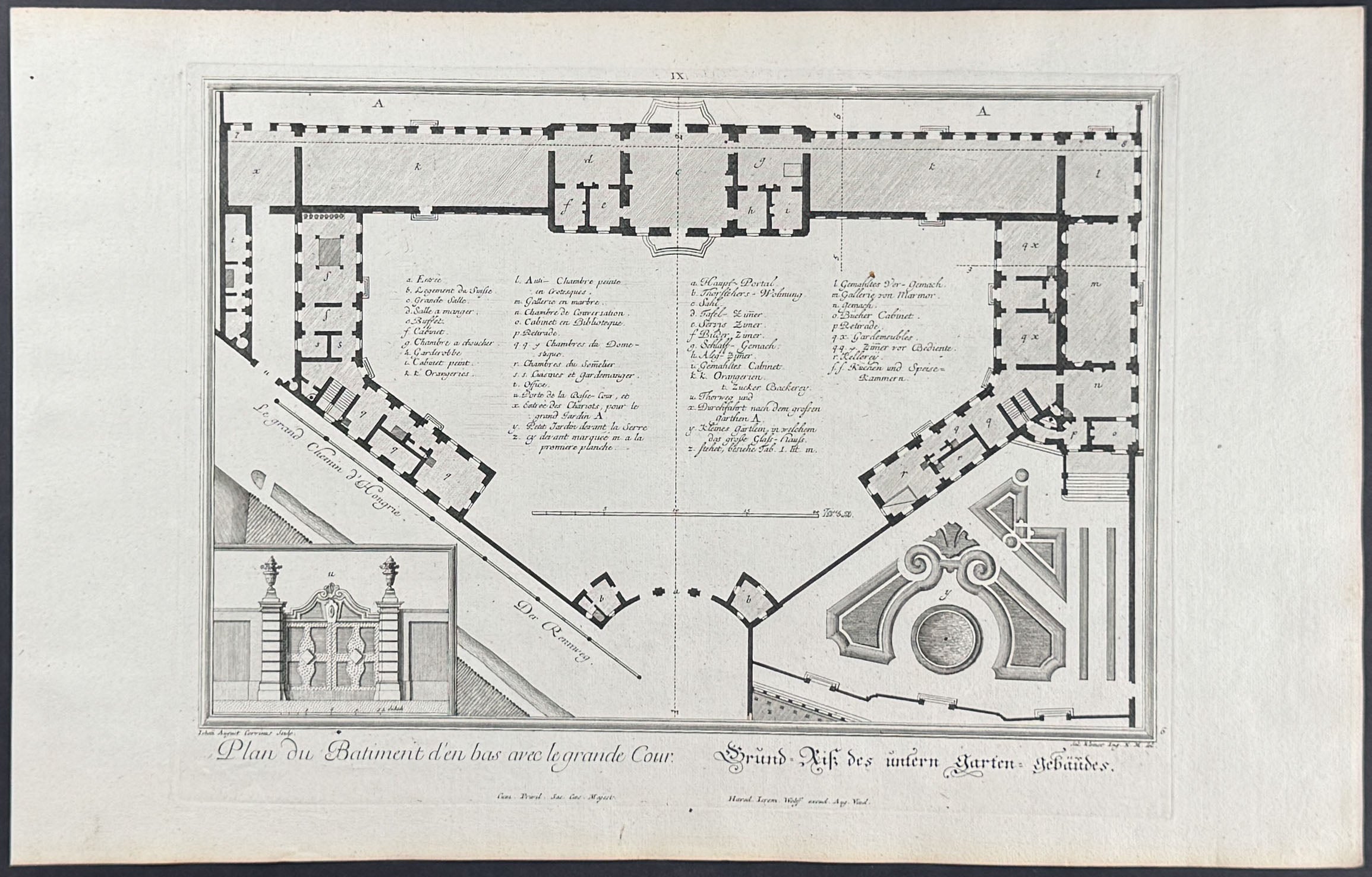 Building & Courtyard Plan - Plan du Batiment d'en bas avc le grand Cour