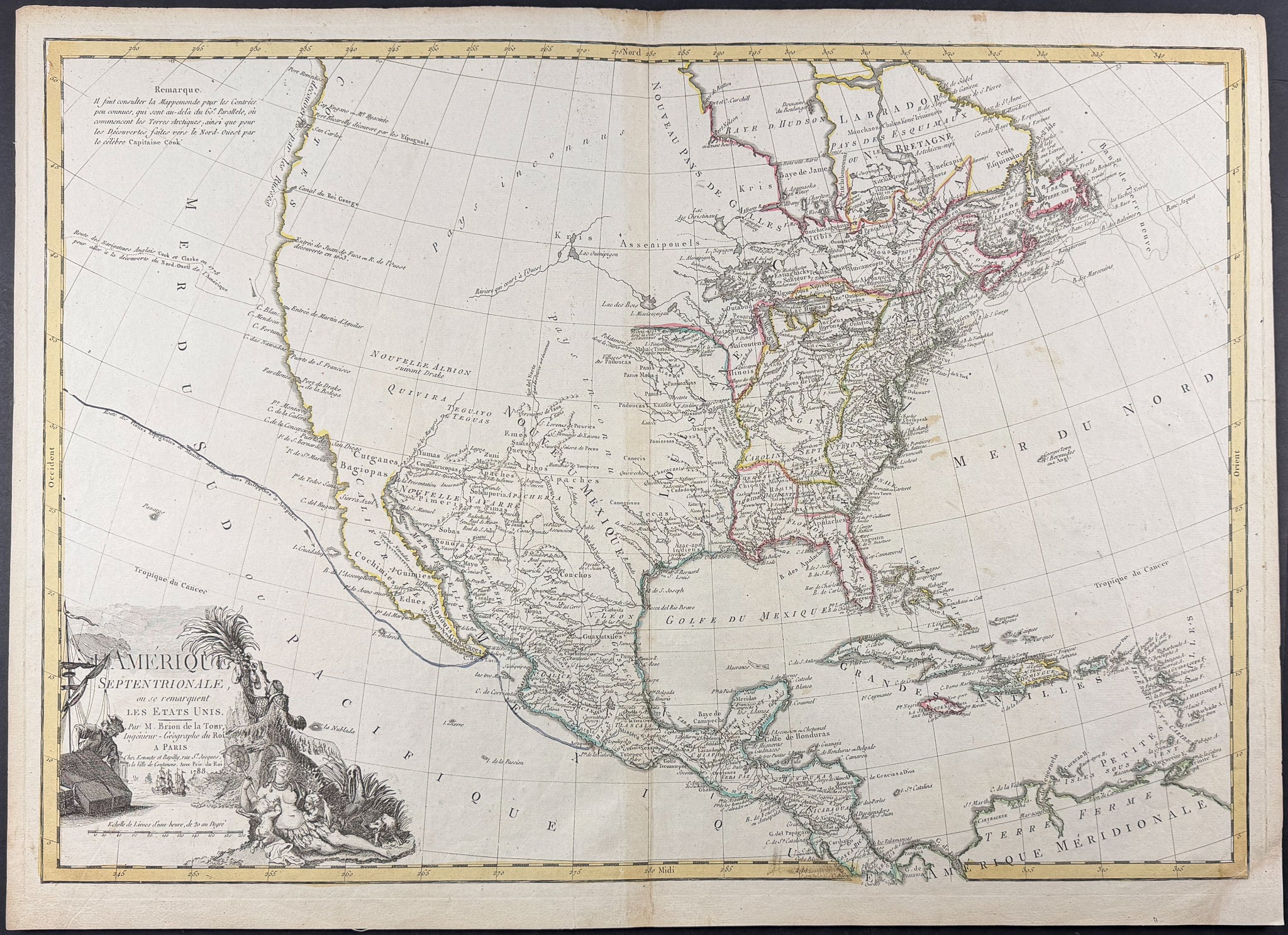 Map of North America [L'Amerique Septentrionale ou se Remarquent les Etats Unis]