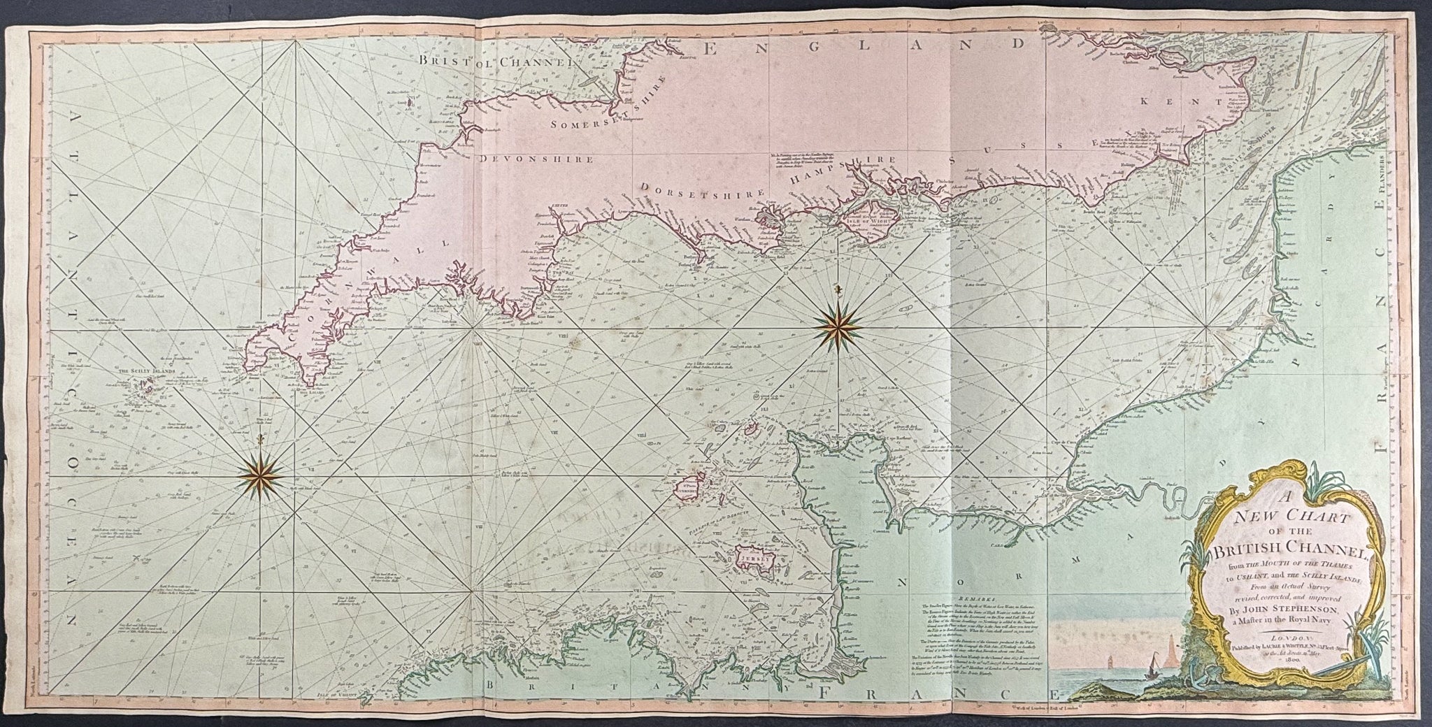 Map of the British Channel [The British Channel, with the Coast of France, from Dunkirk to the River Nantes]