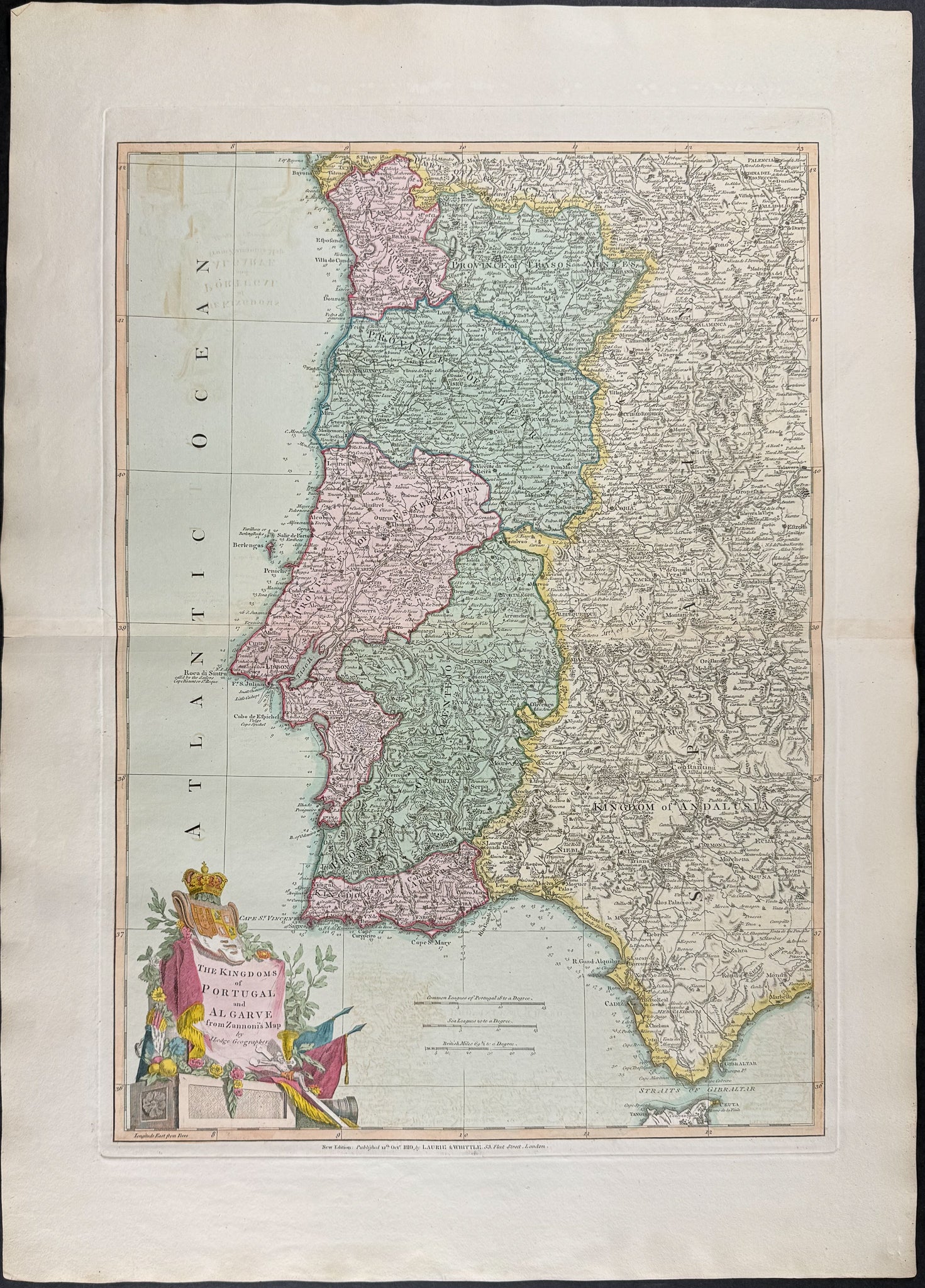 Map of Portugal [The Kingdom of Portugal and Algarve, from Zannoni's Map]