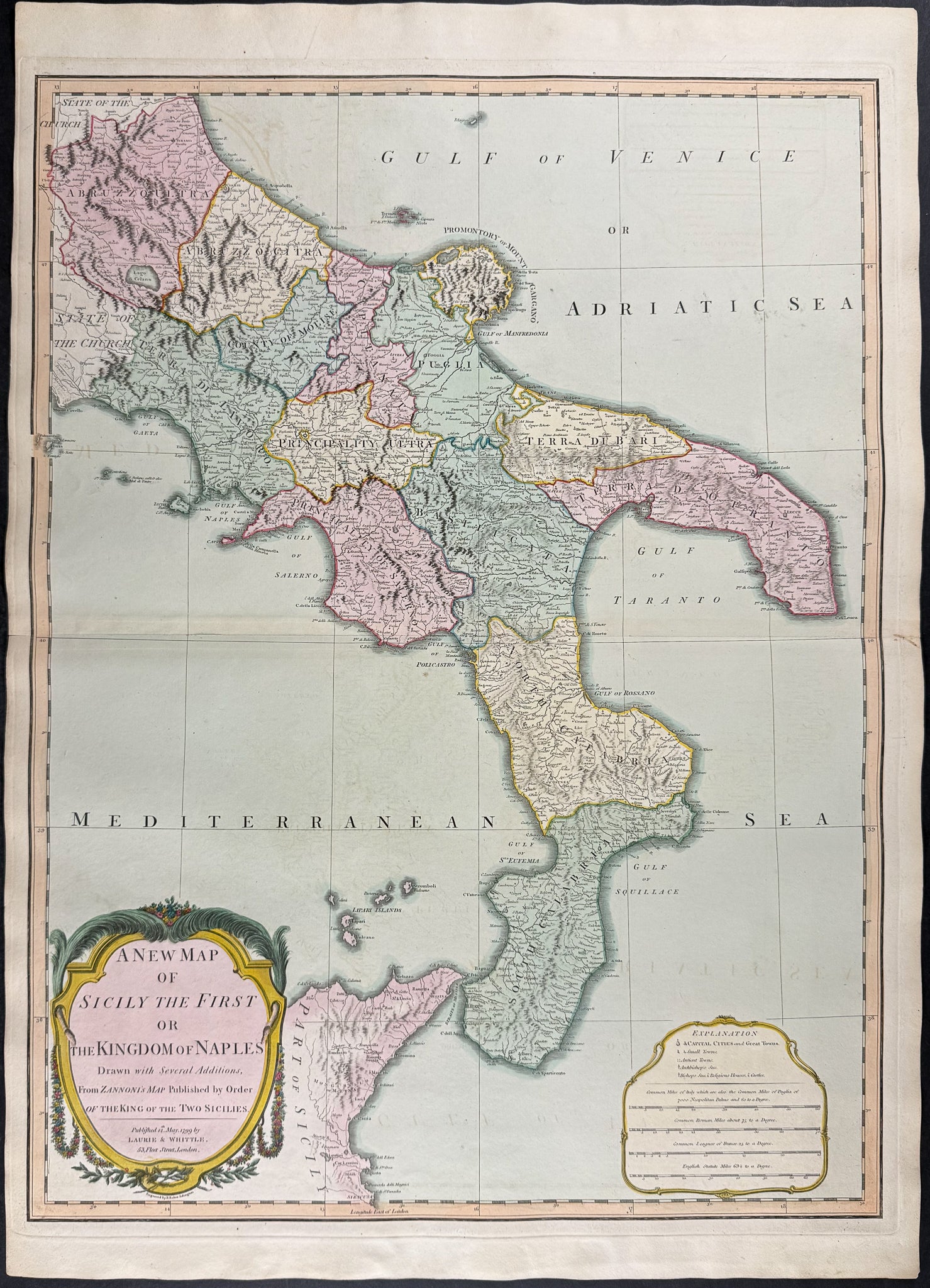 Map of Naples, Italy [The Kingdom of Naples, from Zannoni]