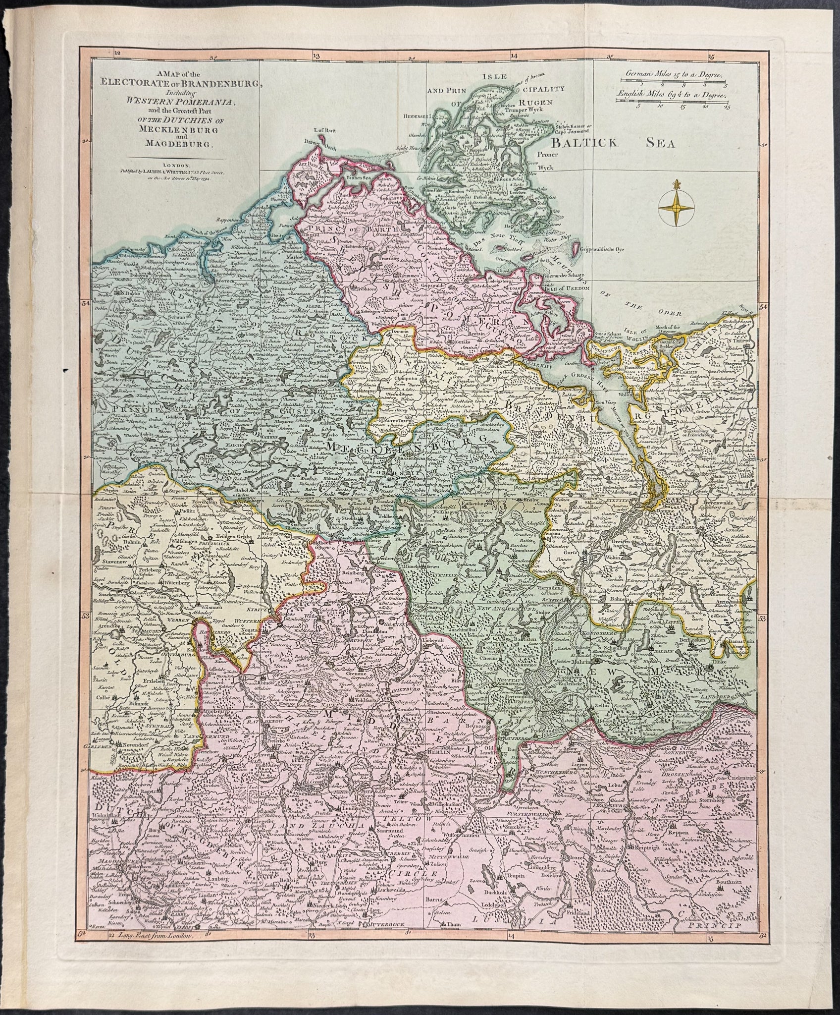 Map of Brandenburgh [The Electorate of Brandenburgh, including Western Pomerania, Mecklenburgh, &c.]