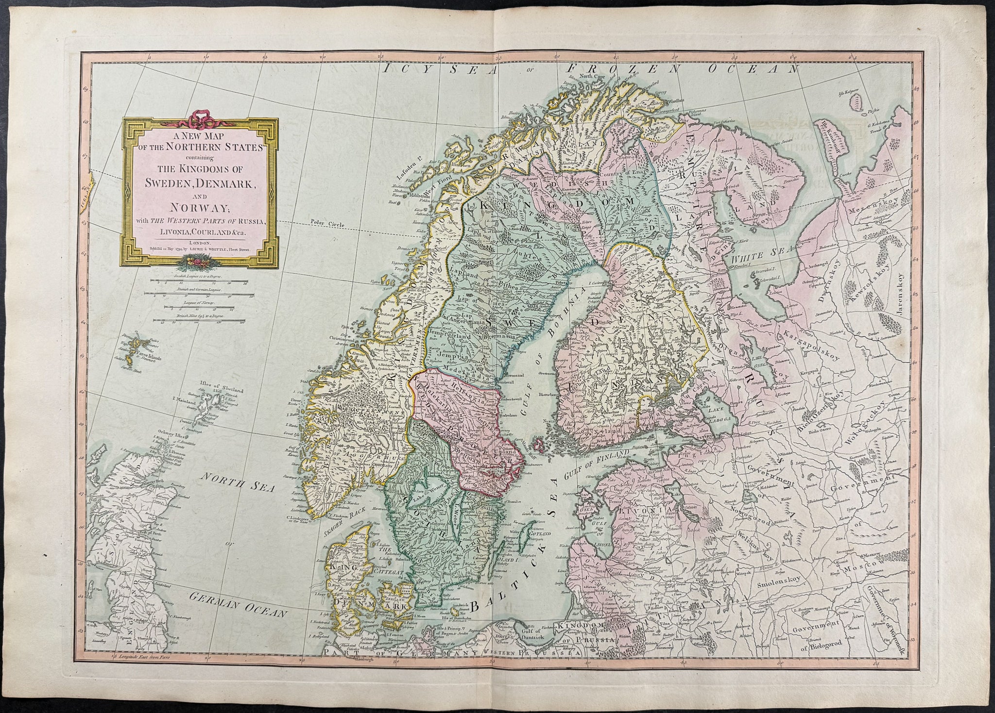 Map of Scandinavia [The Northern States, comprehending the Kingdoms of Sweden, Denmark, and Norway]