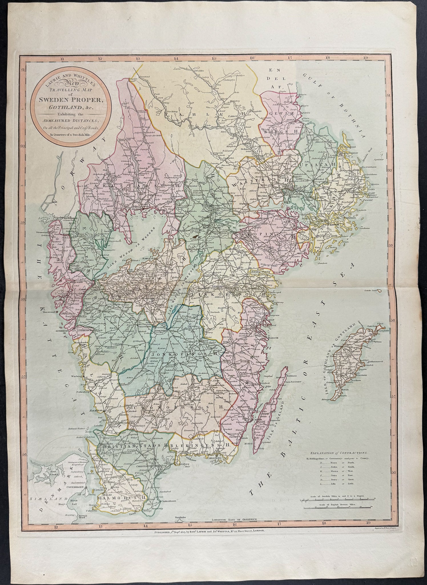 Map of Sweden [A New Map of Sweden Proper, Gothland, &c.]