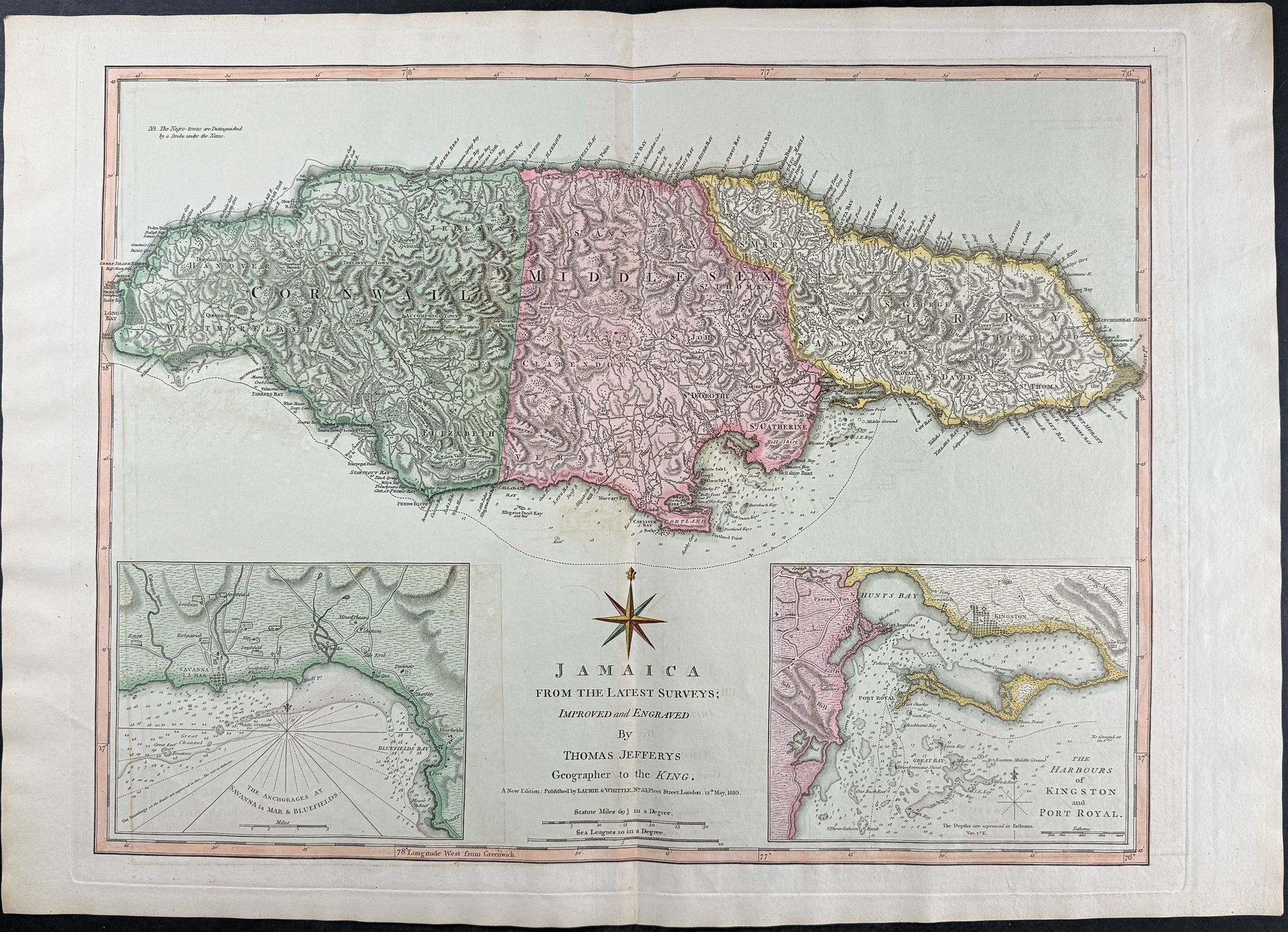 Map of Jamaica [The Island of Jamaica, from the latest Surveys]
