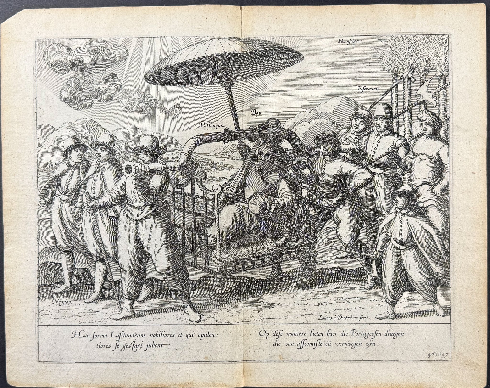 East Indies - Portuguese Noble in Palinquin or Sedan