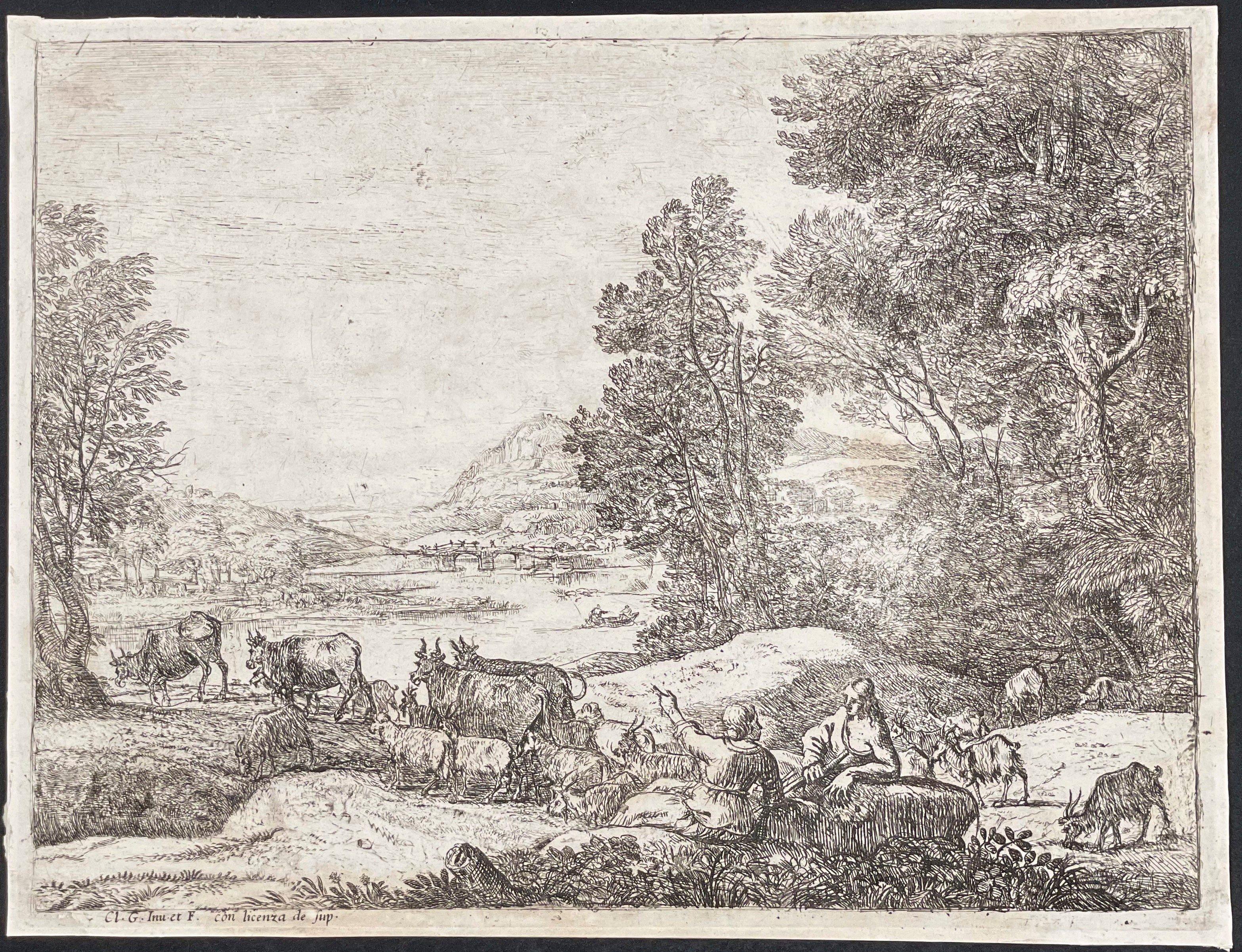 Berger et bergère conversant (Shepherd and shepherdess conversing)