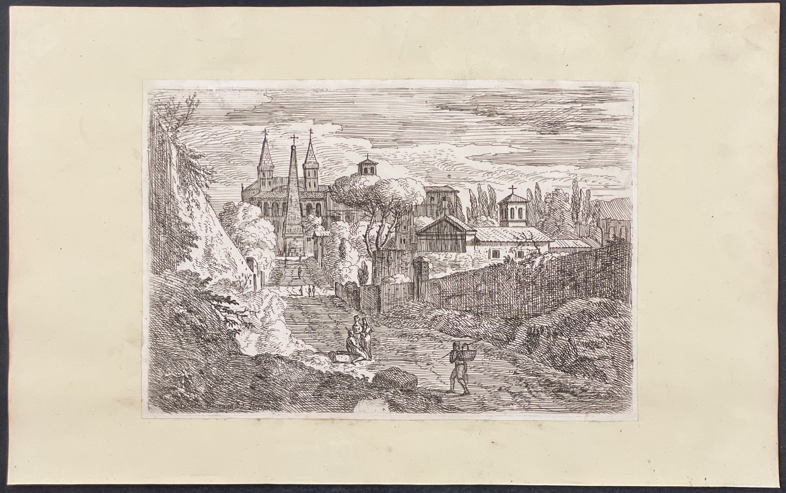 Italian Landscape with Church and Monastary