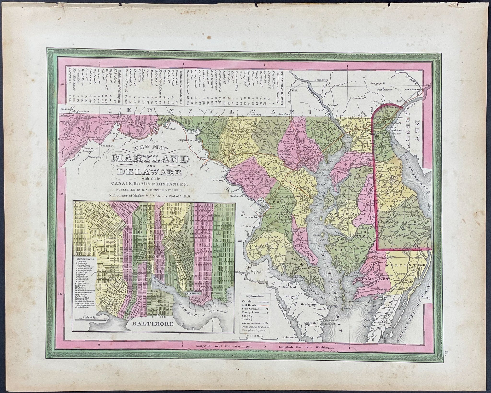Map of Maryland & Deleware
