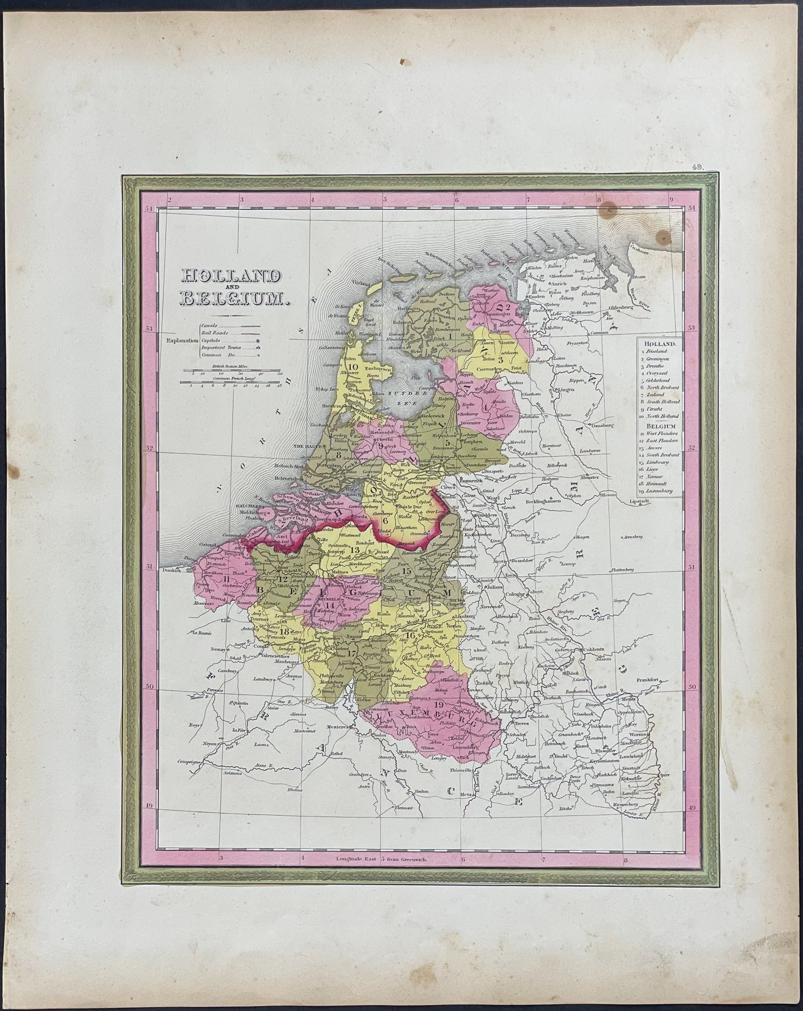 Map of Holland & Belgium