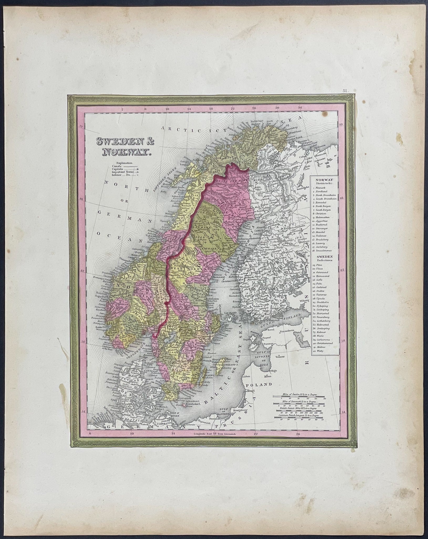 Map of Sweden & Norway (Scandinavia)