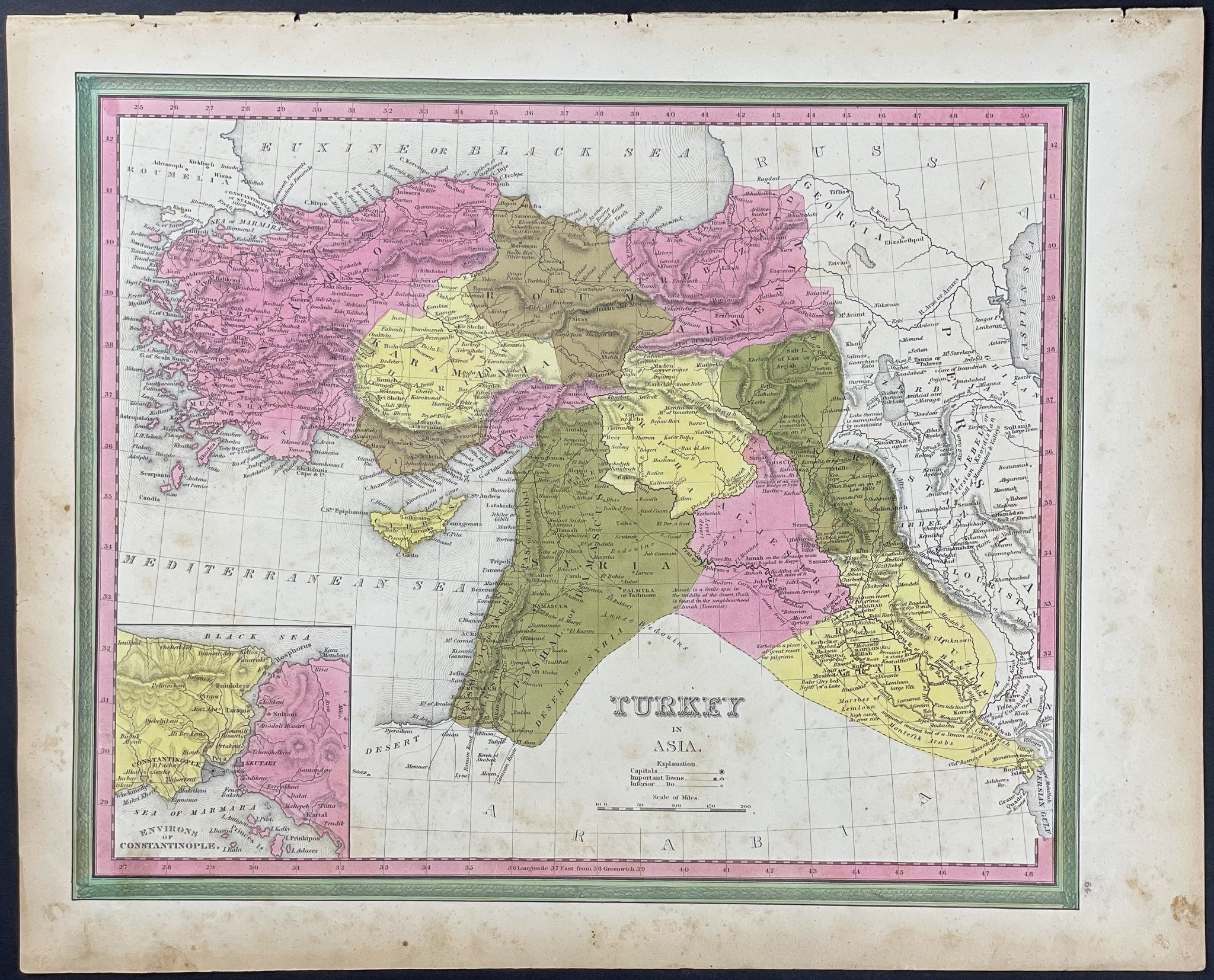 Map of Turkey in Asia