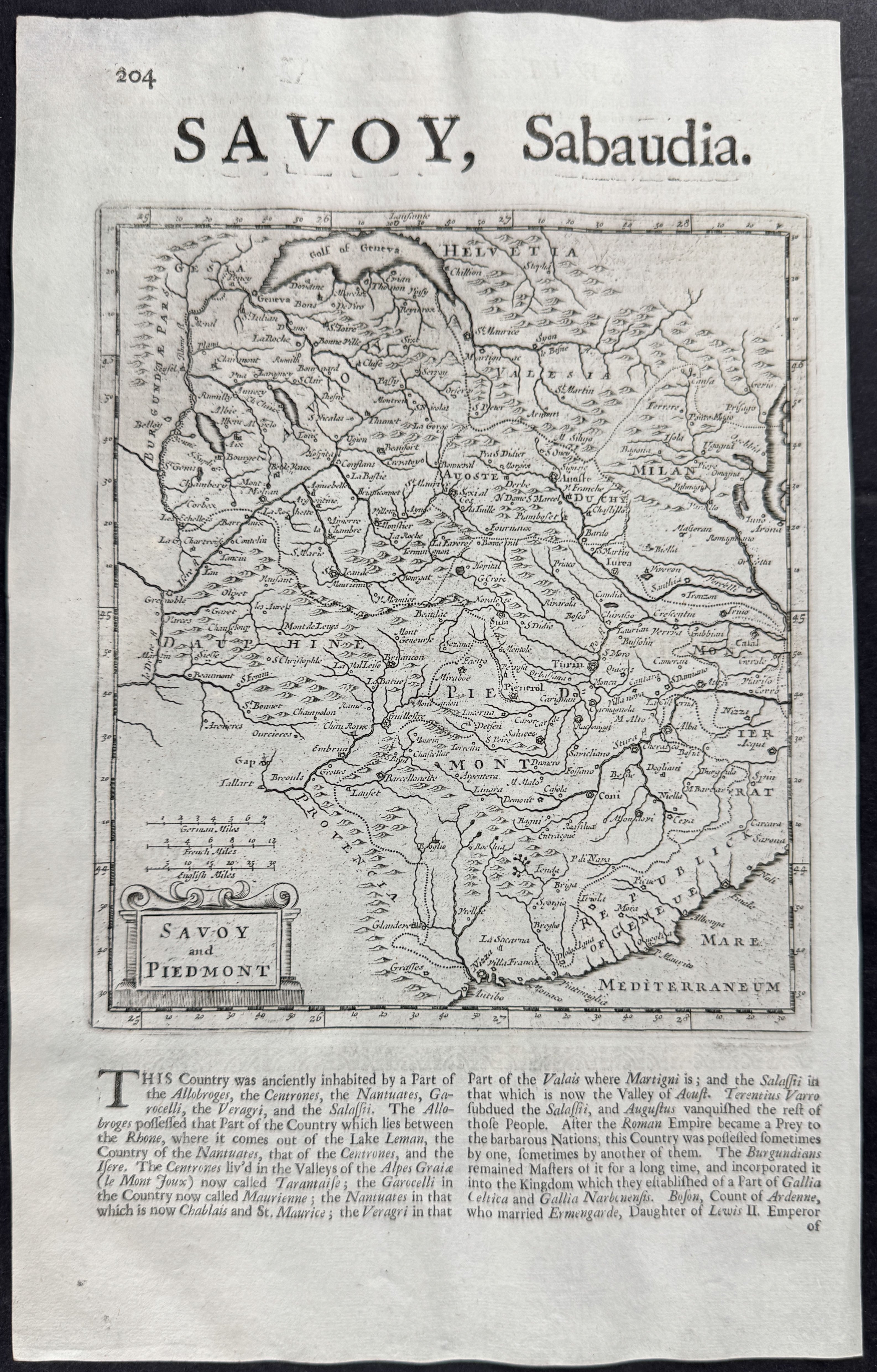 Map of Savoy & Piedmont