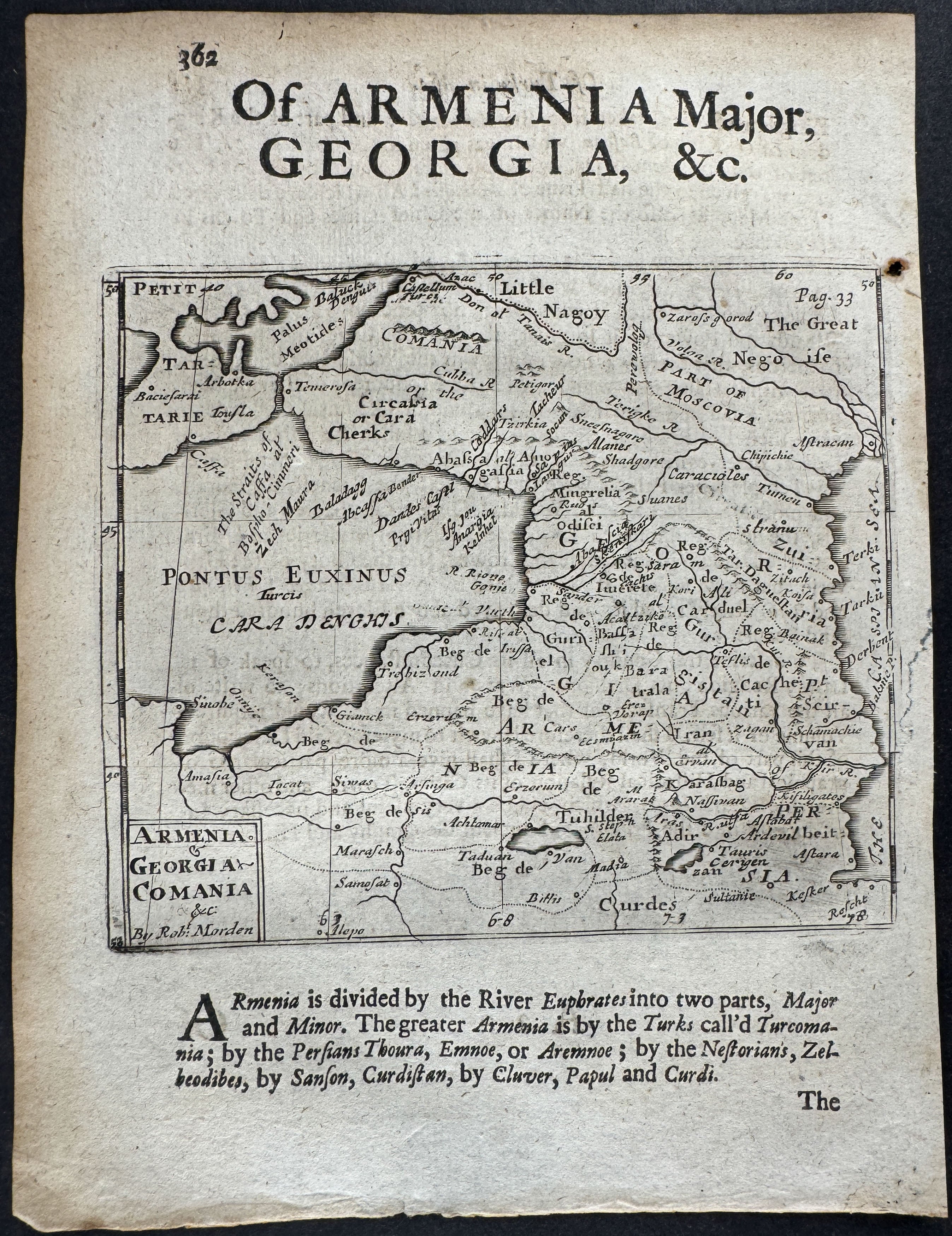 Map of Armenia, Georgia