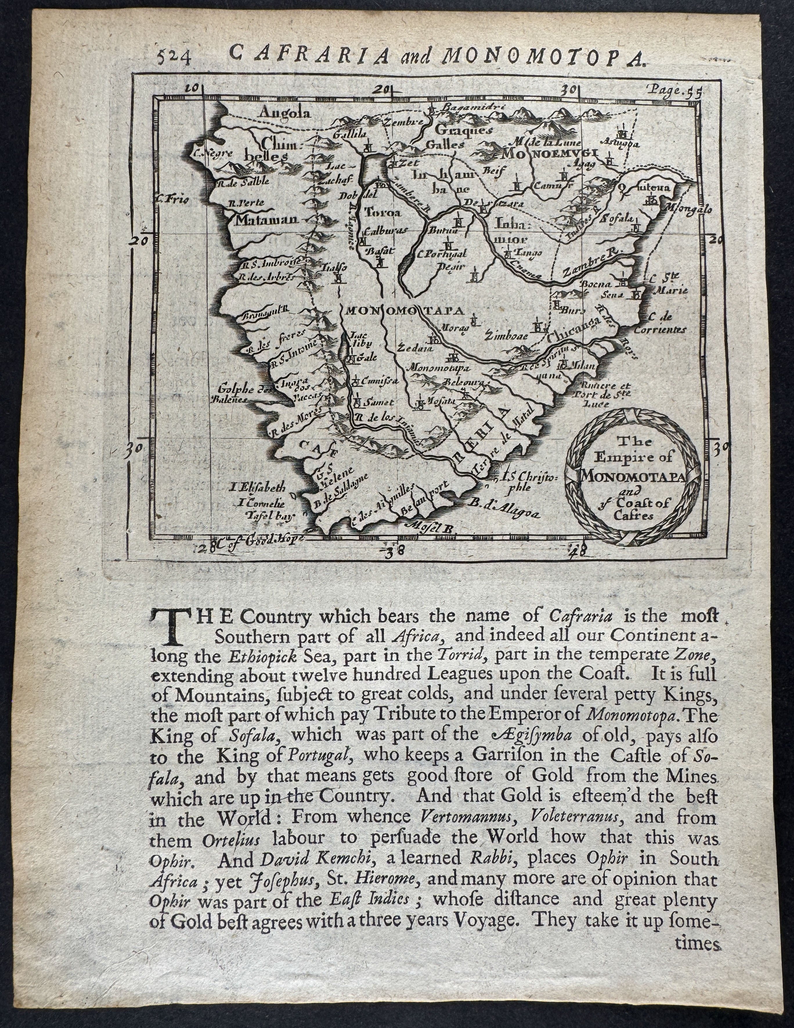 Map of South America (Cafraria and Monomotopa)