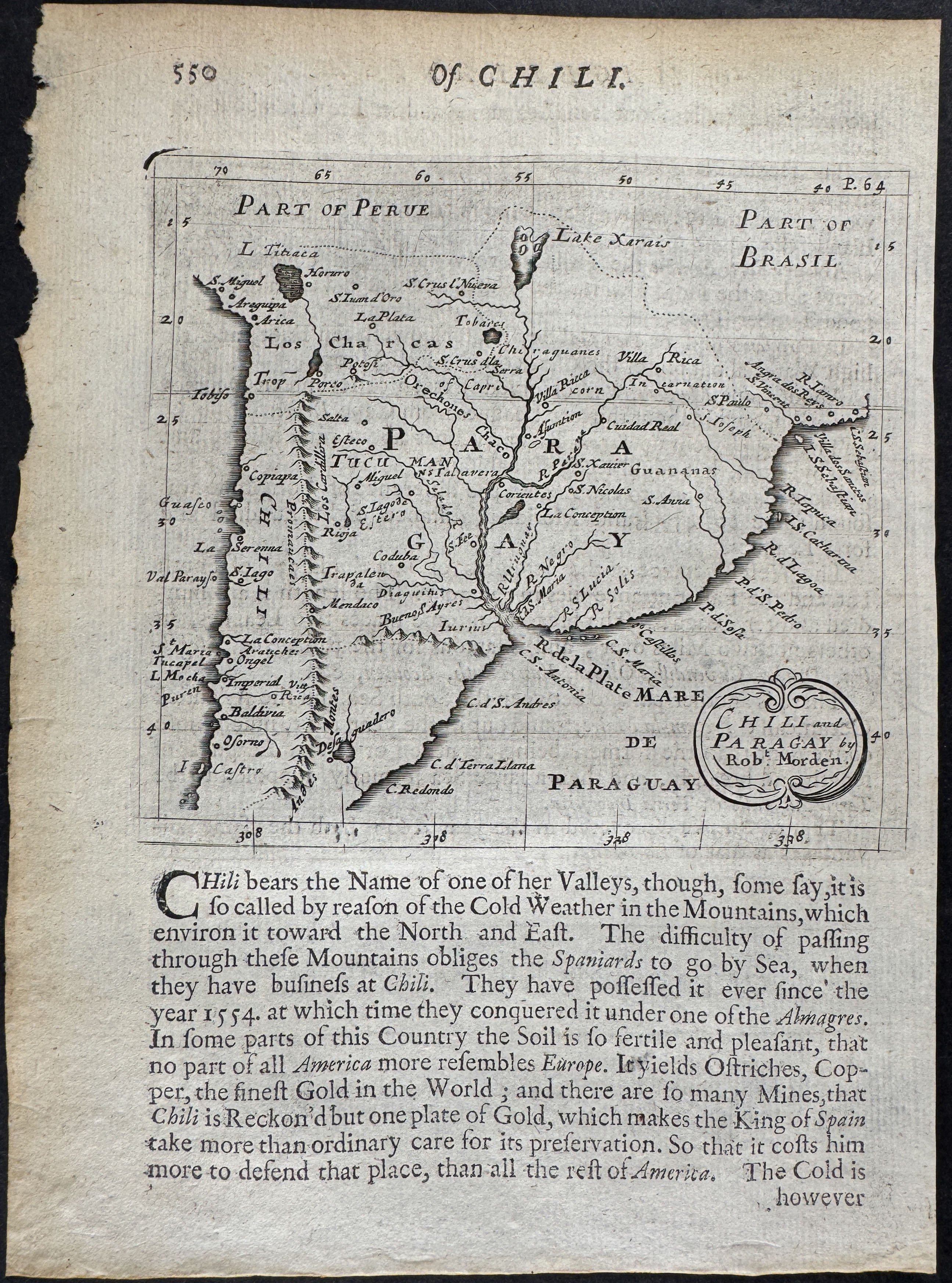 Map of Chili and Paraguay