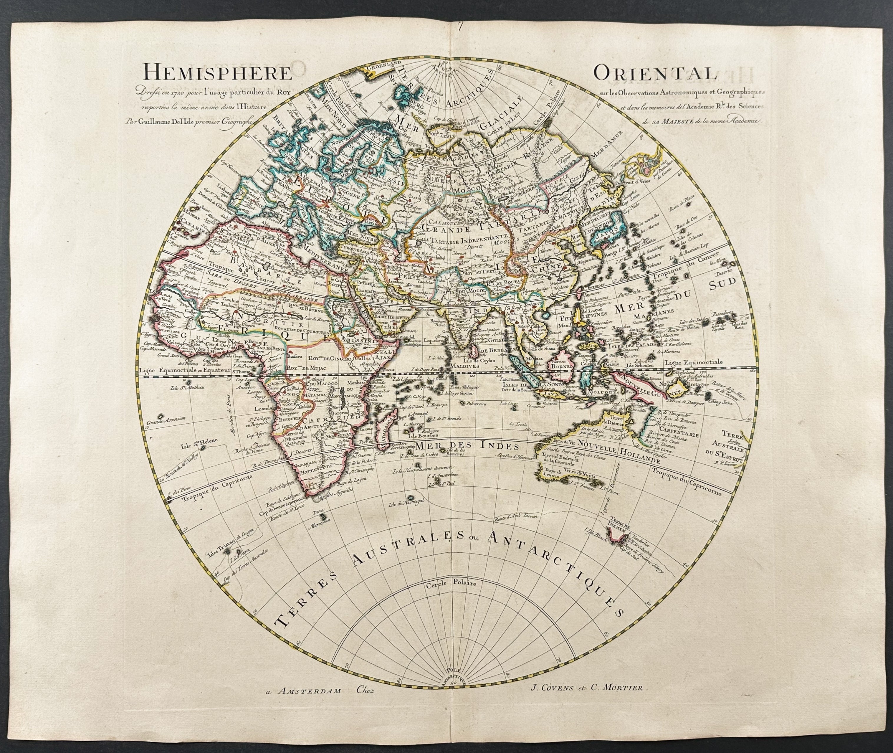 Map of the Eastern Hemisphere (Ancient World with Europe, Asia, Africa, and part of New Holland or Australia)