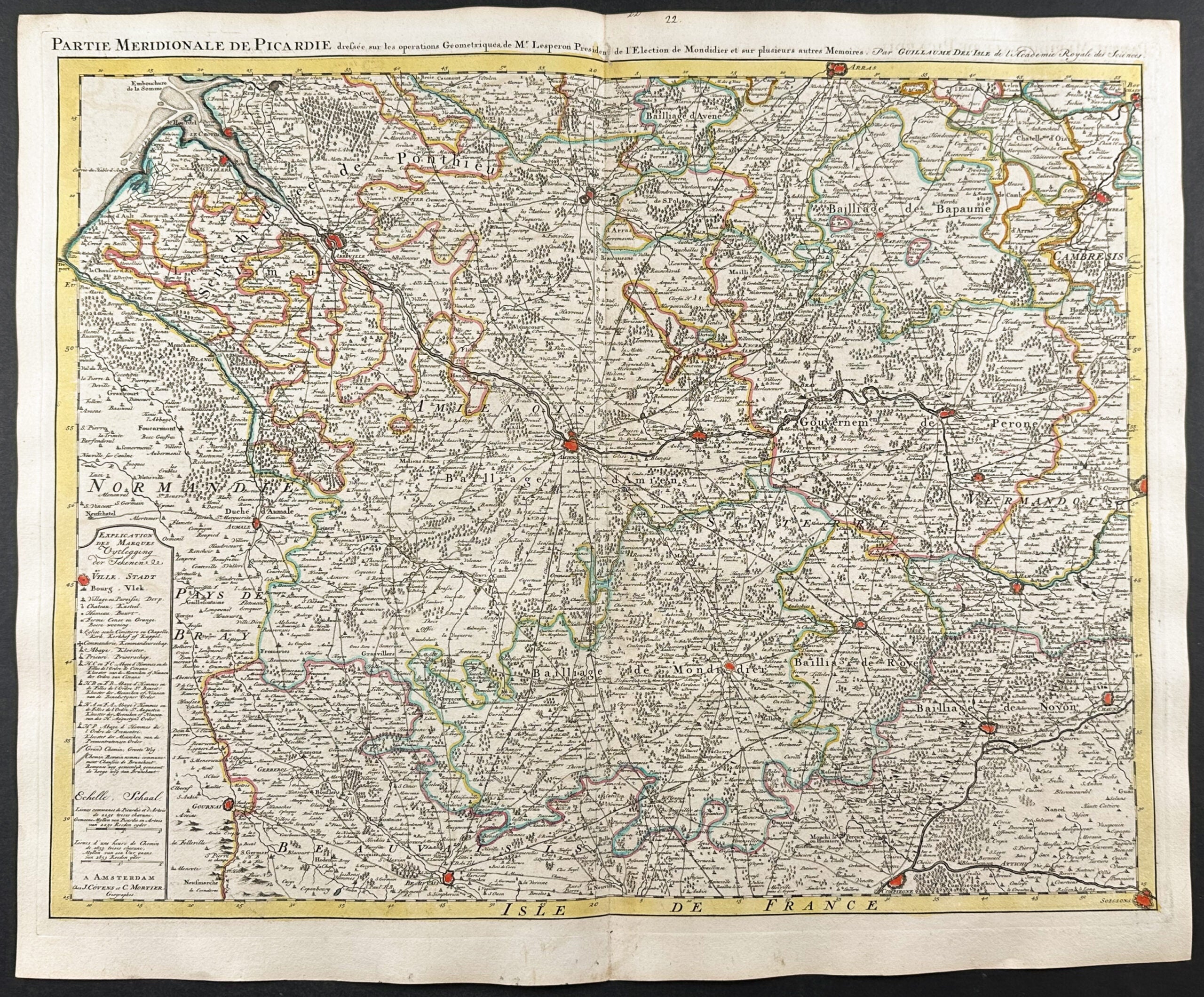 Pair of Maps of Picardy, France