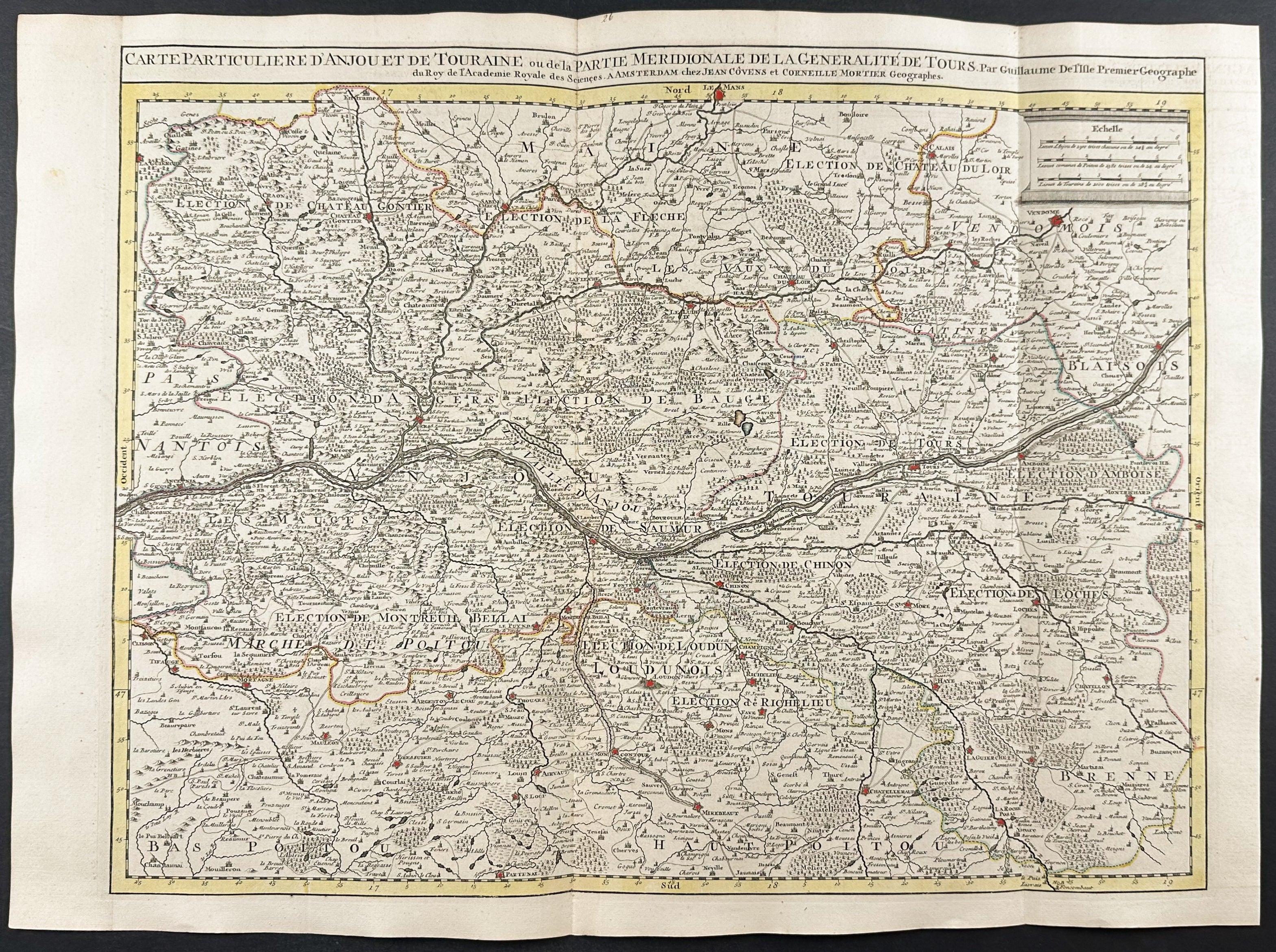 Regional Map of France (Anjou & Tours)