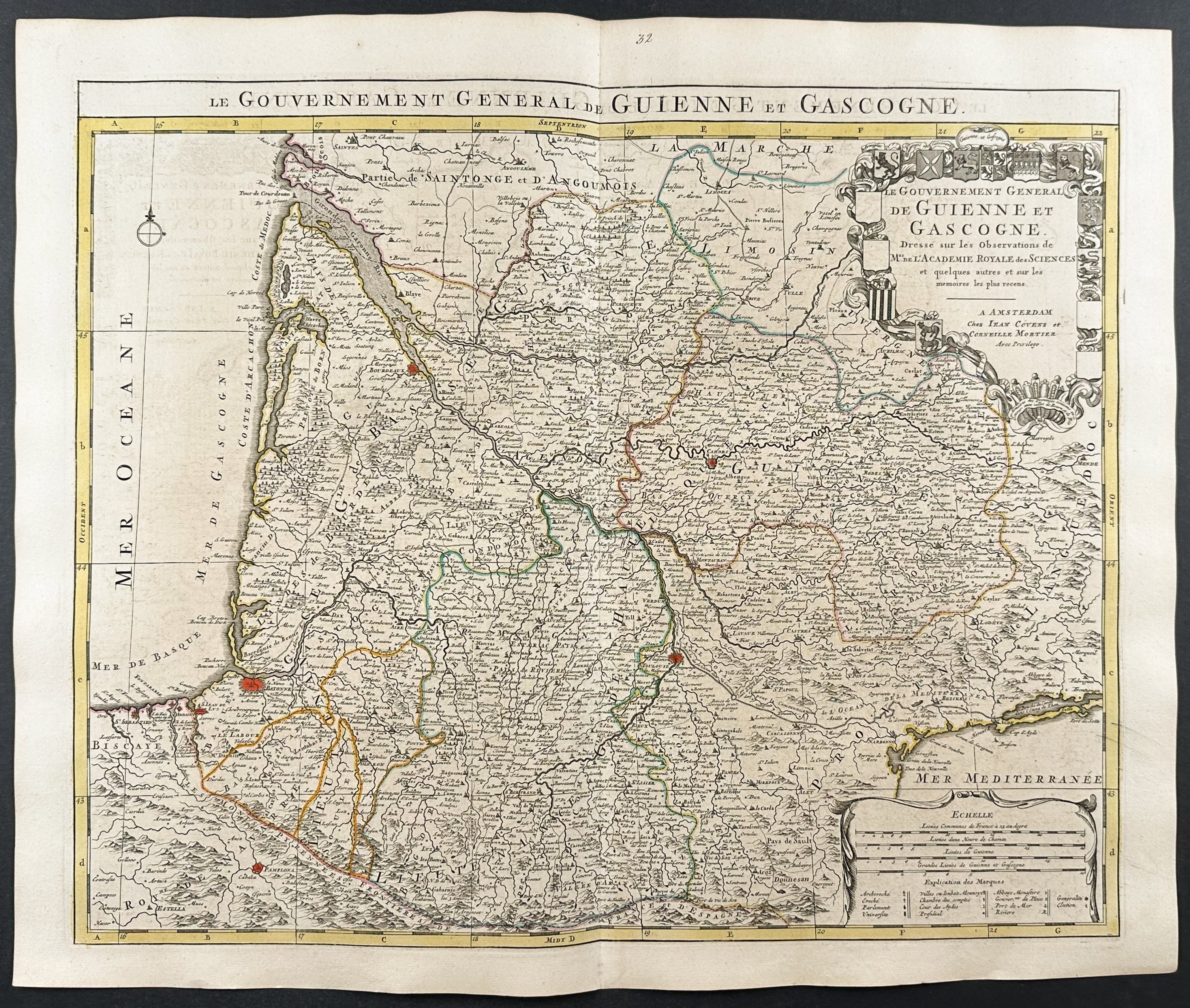 Map of Southwestern France