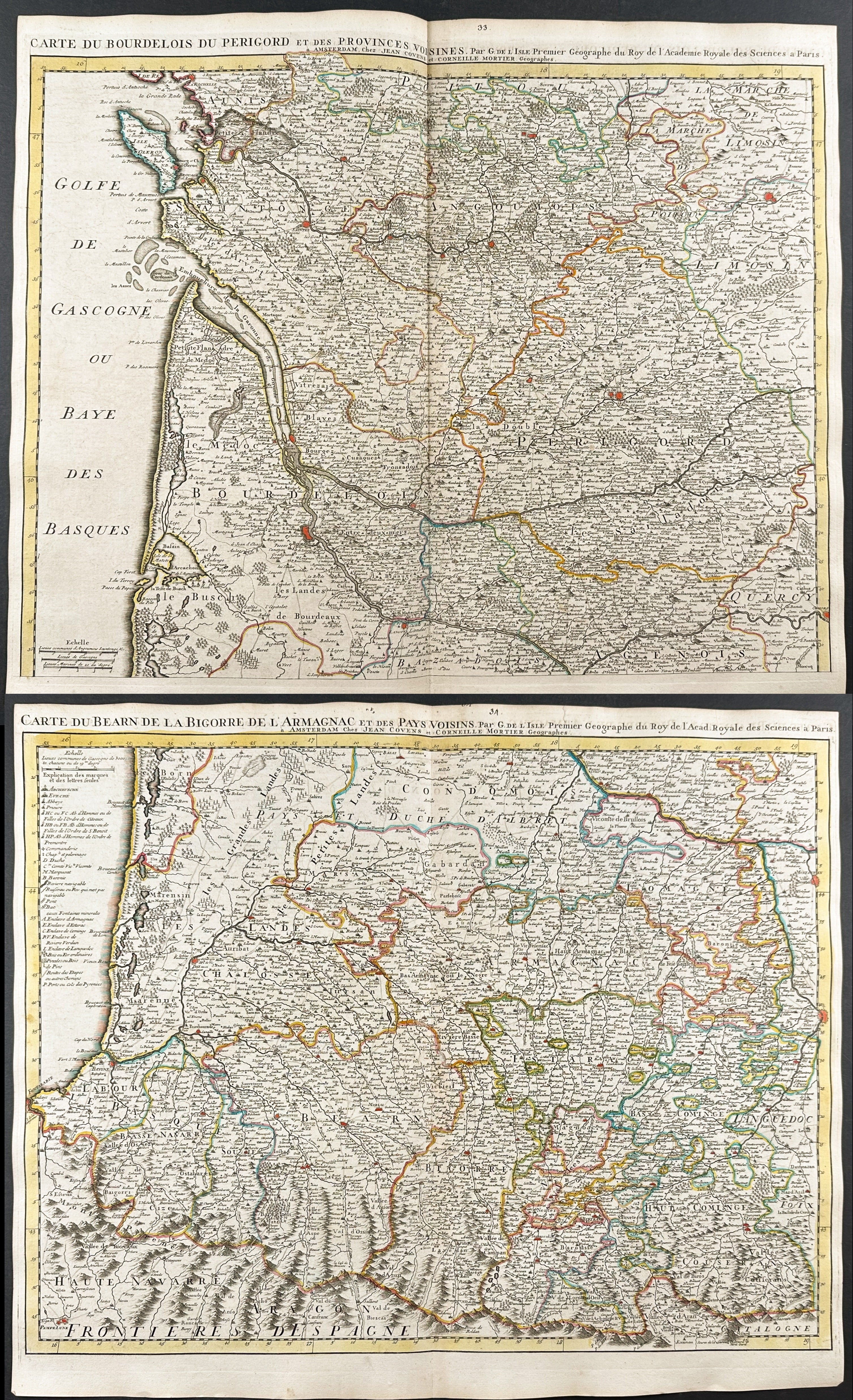 Pair of Regional Maps of France