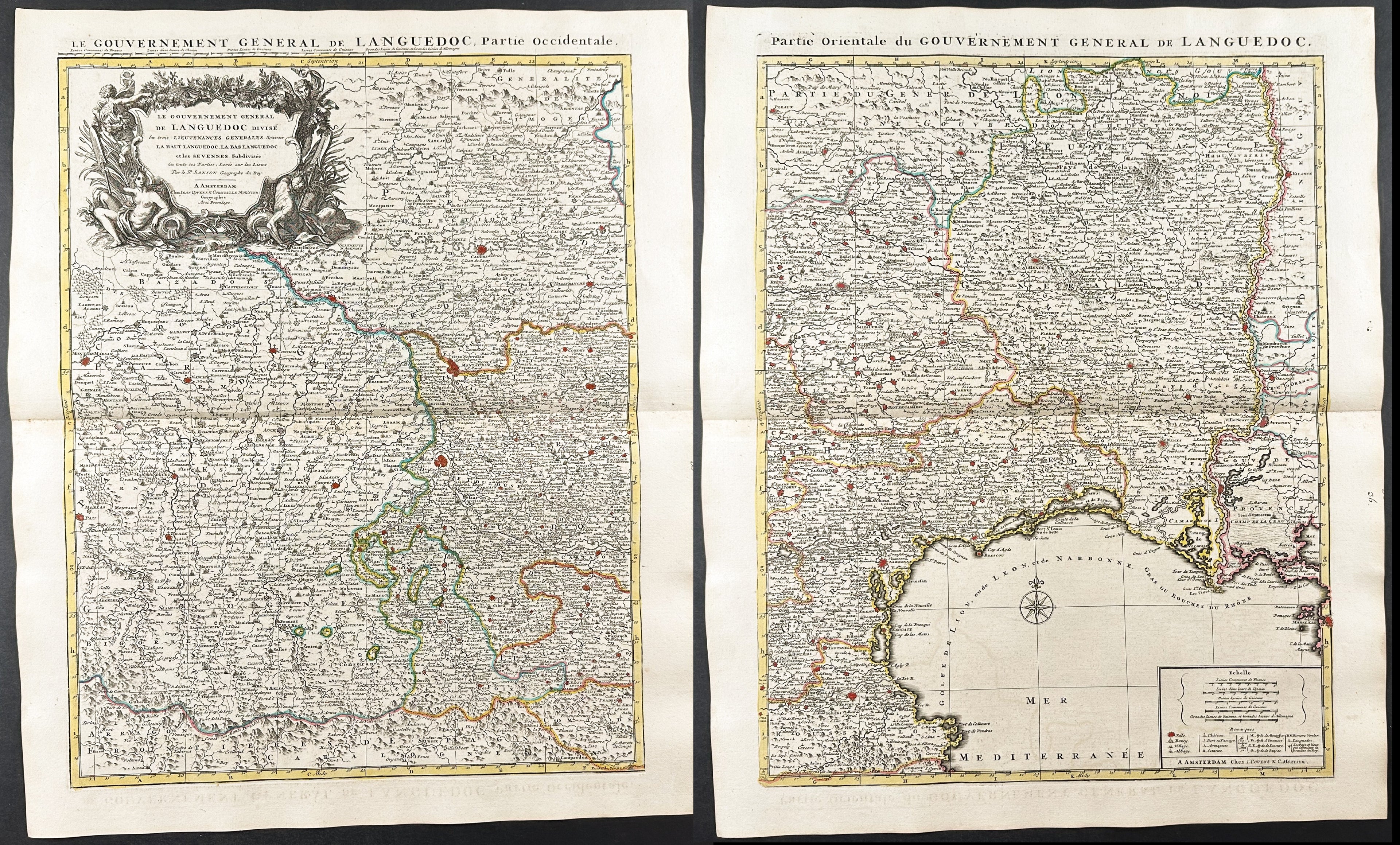 Pair of Maps of Languedoc, France