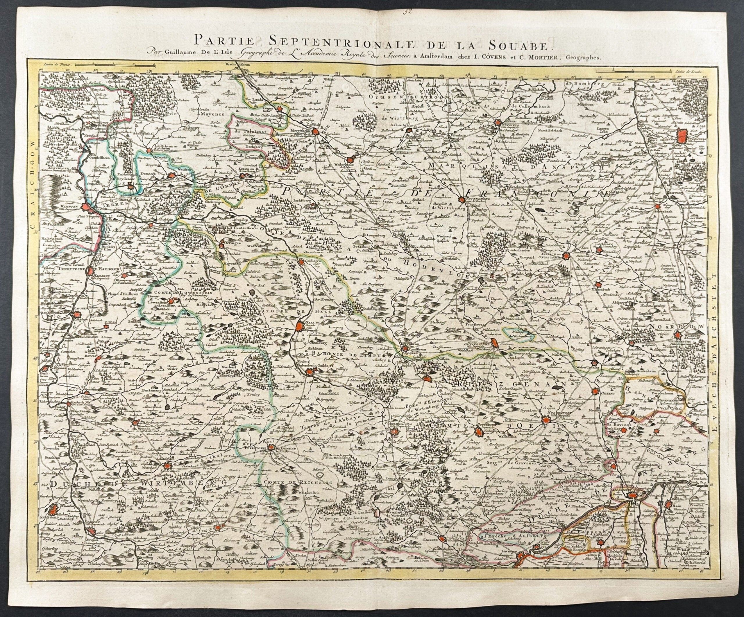 Pair of Maps of Swabia, Germany