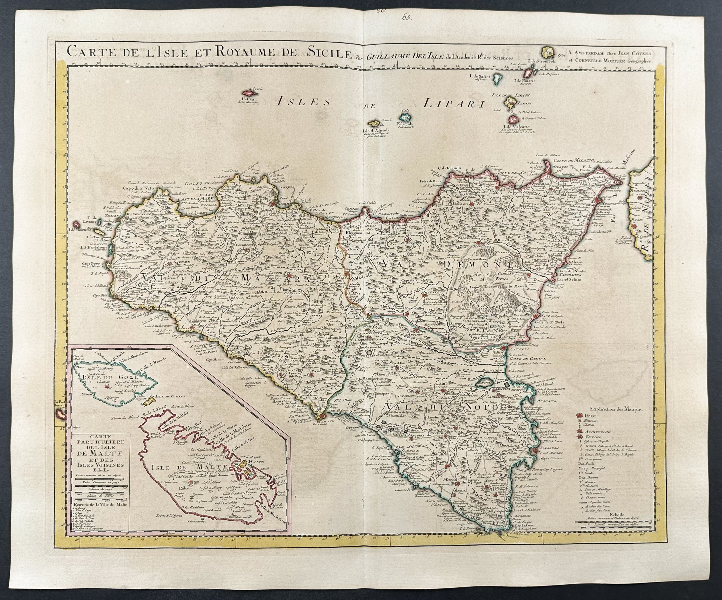 Map of Sicily & Malta