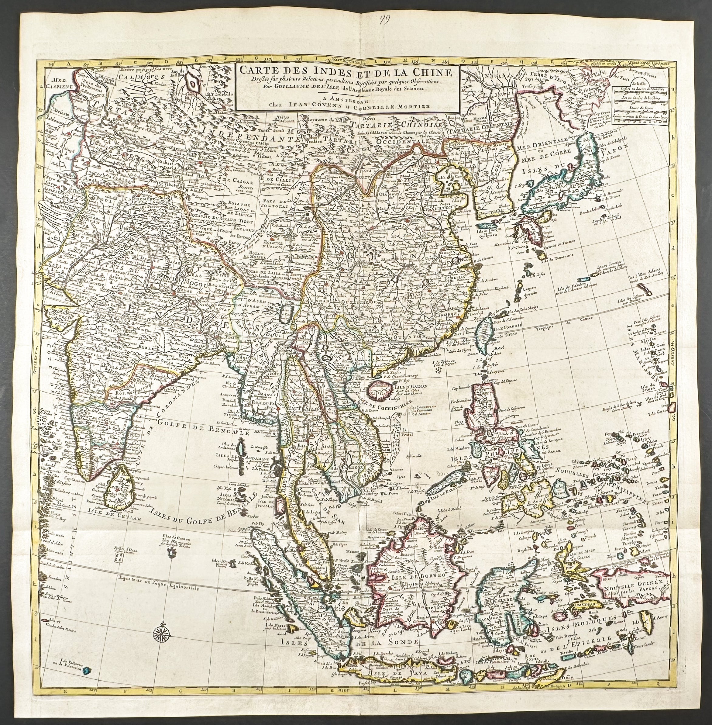 Map of Eastern Asia with India, China, Japan, & East Indies