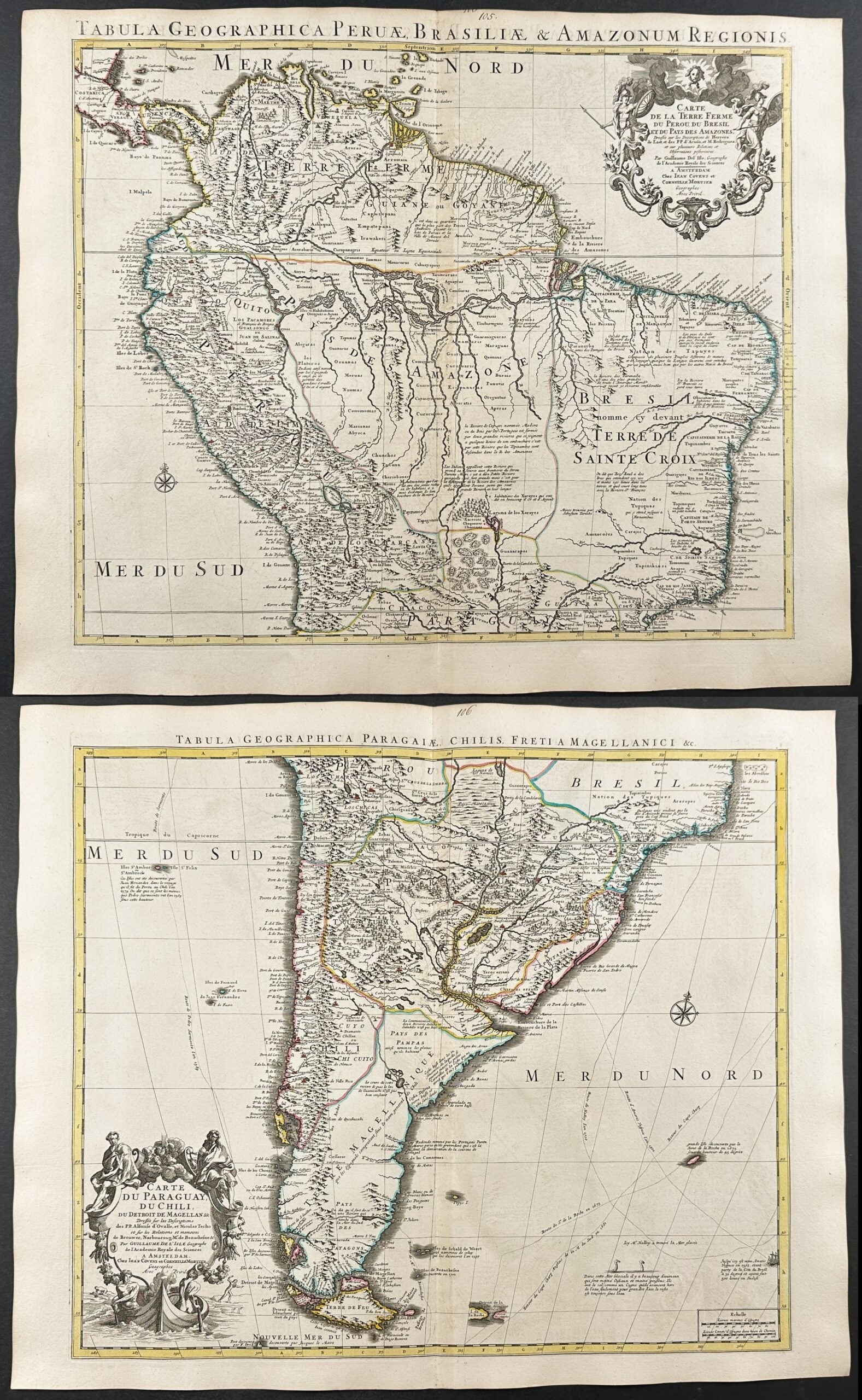 Pair of Maps of South America