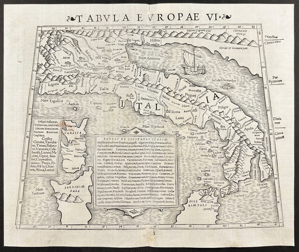 Map of Italy and Corsica