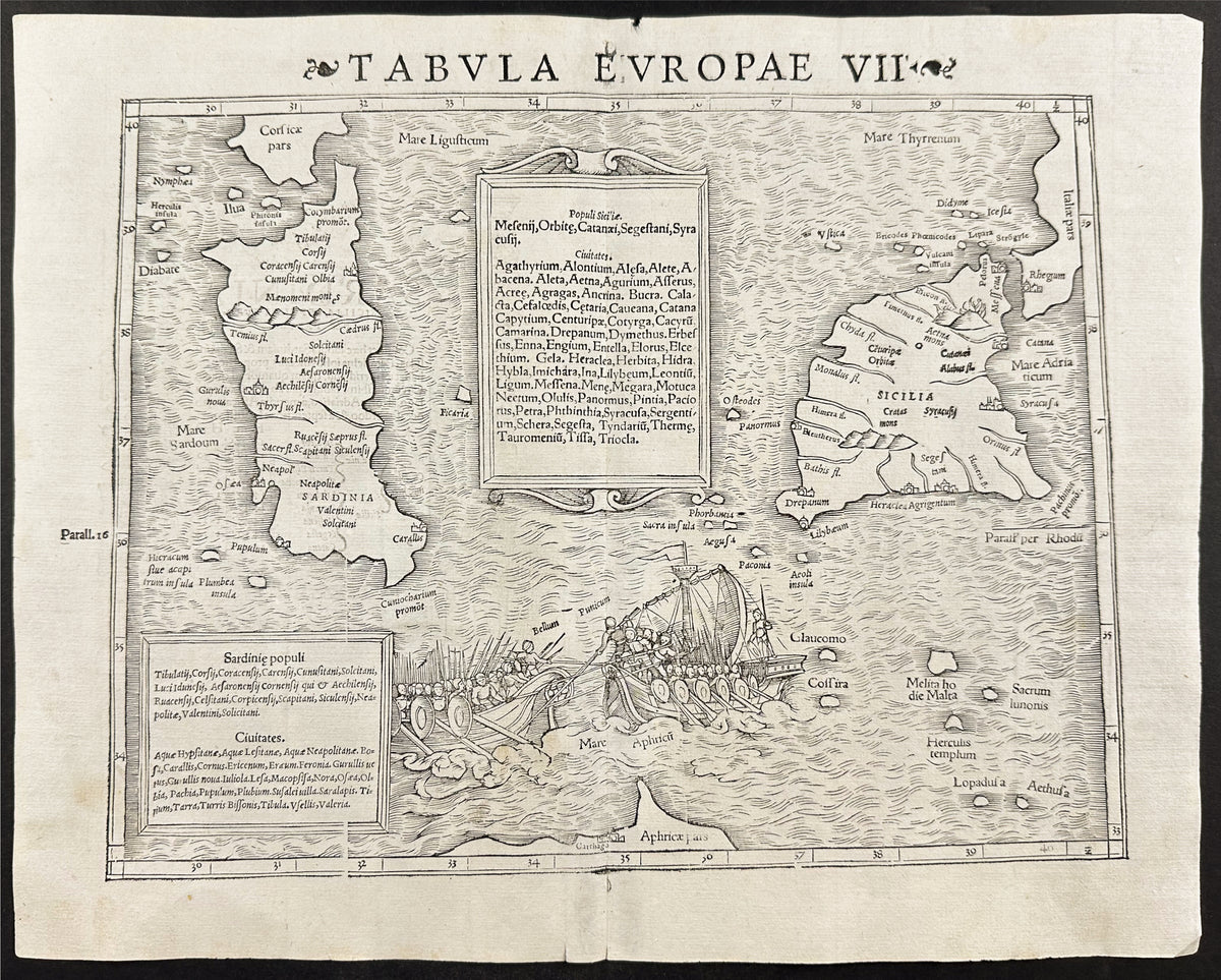 Map of Sardinia and Sicily