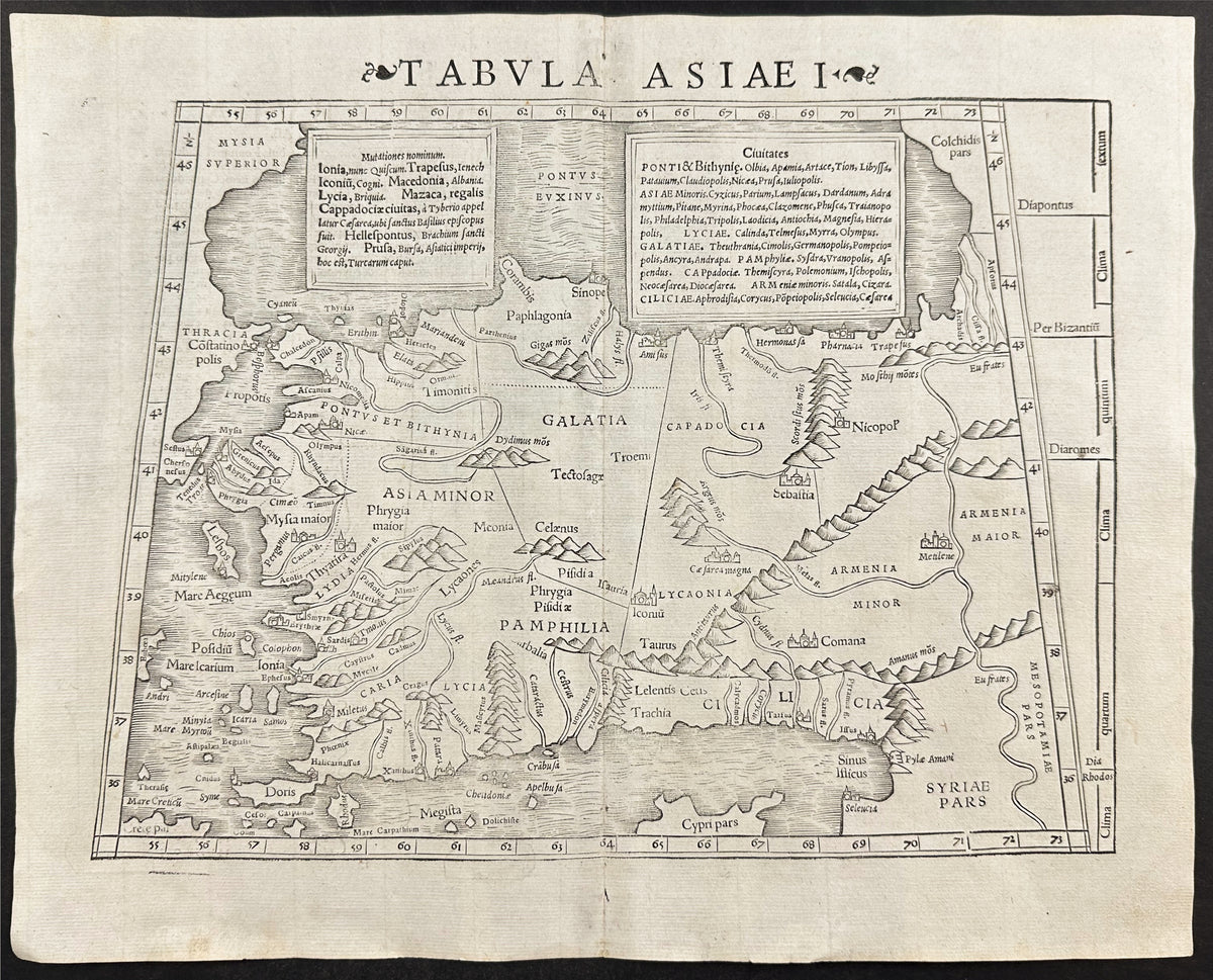 Map of Asia Minor or Turkey