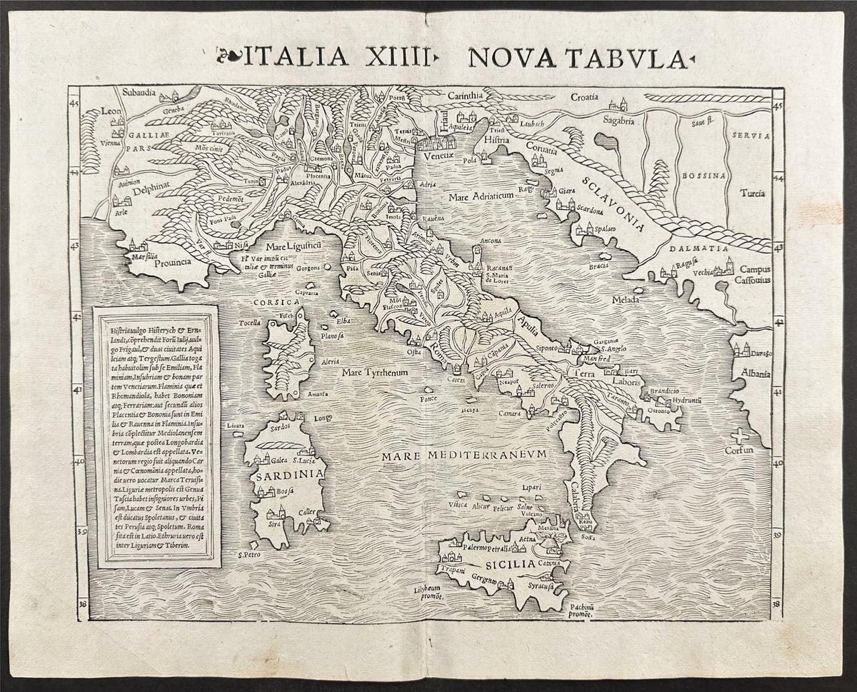 Map of Italy and Corsica