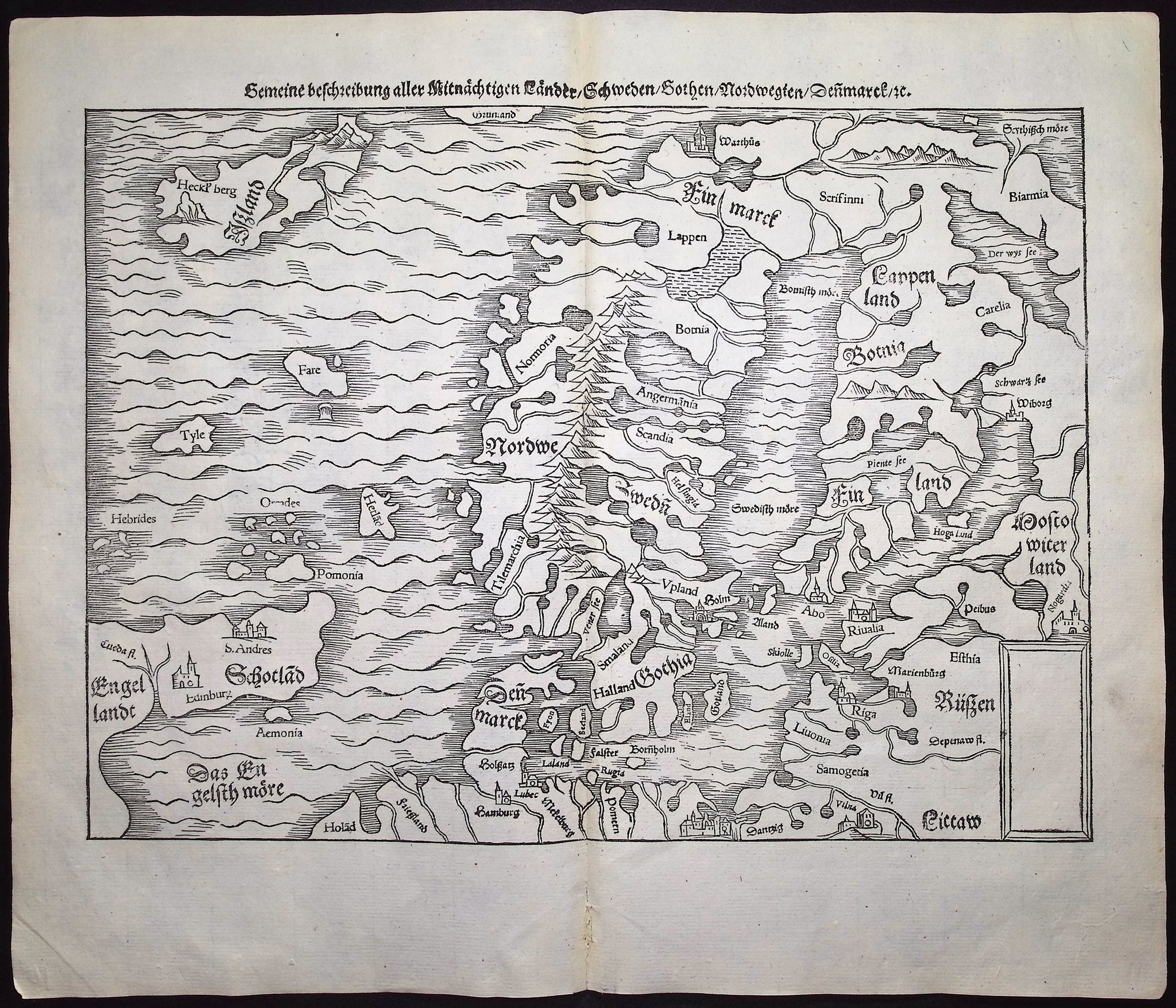 Map of Scandinavia (Sweden, Finland, Norway, Denmark including Iceland, Scotland, part of England)