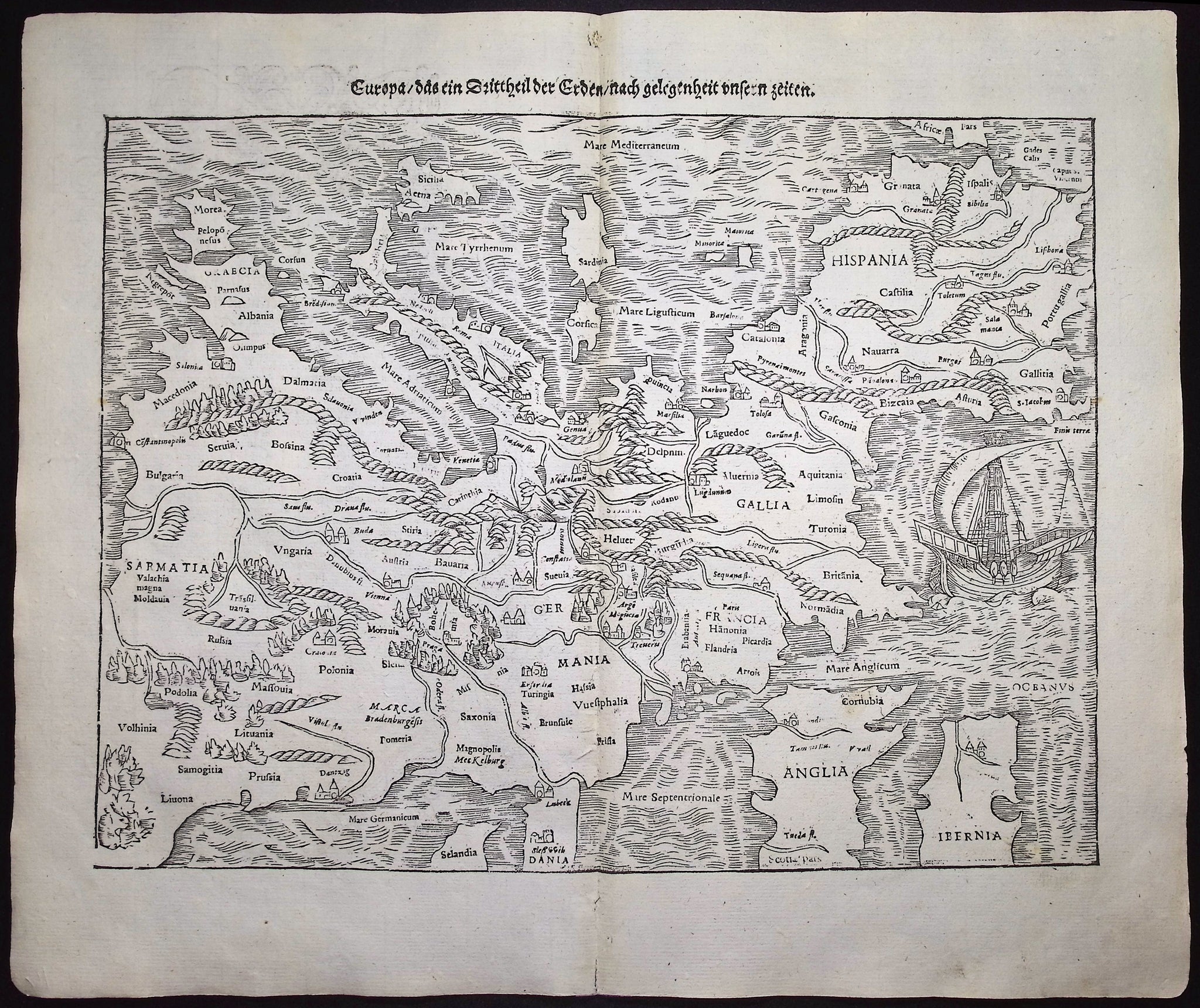 Map of Europe (Oriented from South to North)