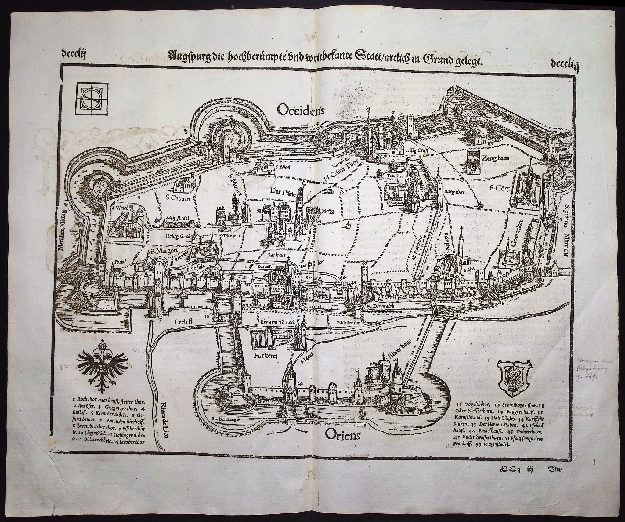 Plan of Augsburg, Germany