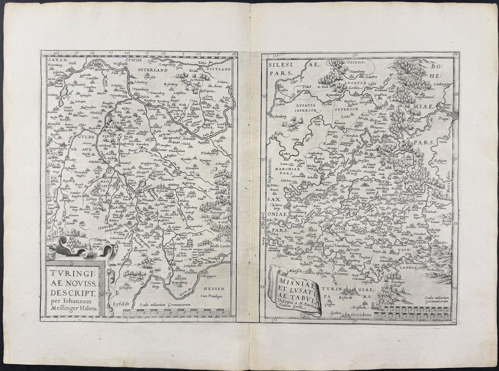 Regional Map of Germany: Thuringia, Misnia, Lusatia