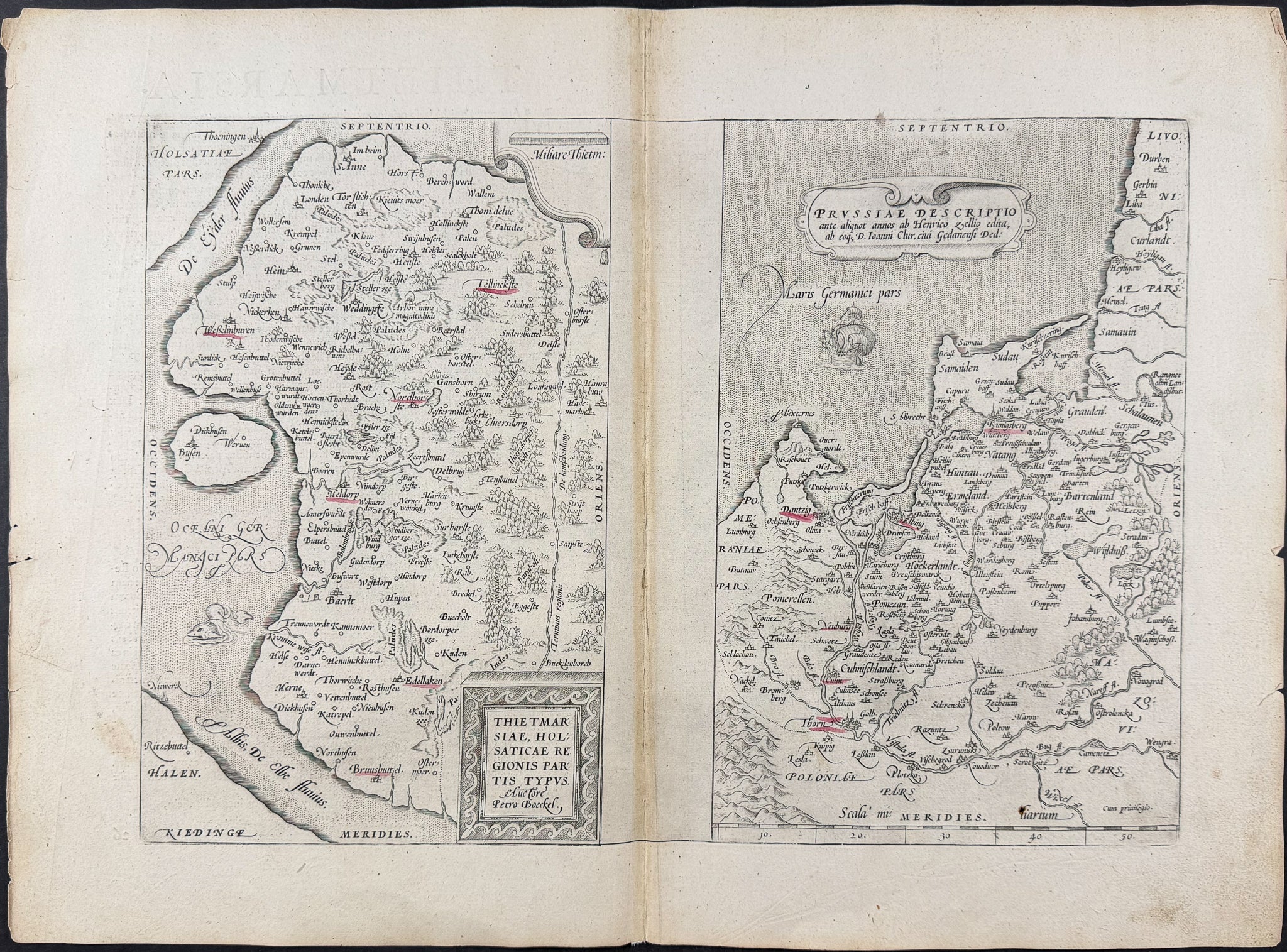 Regional Map of Germany: Holstein, Dithmarschen (Thietmarsiae)